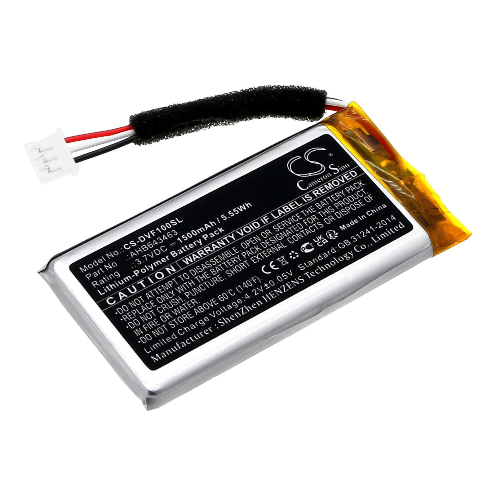 Li-Polymer, Speaker Battery fits Divoom Fairy-ok, 3.7V, 1500mAh Speaker Cameron Sino Technology Limited