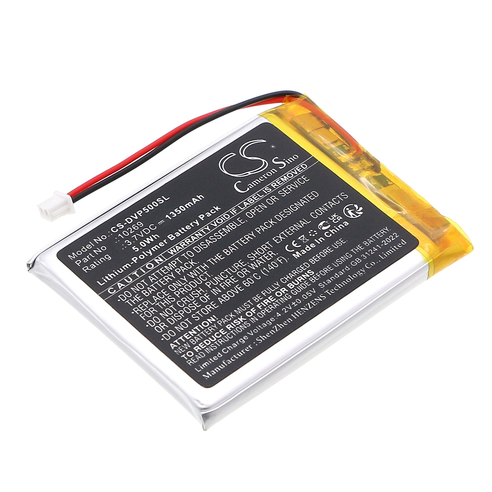 3.7V, Li-Polymer, 1350mAh, Battery fits Dual DAB Pocket Radio 5, 5Wh DAB Digital Cameron Sino Technology Limited