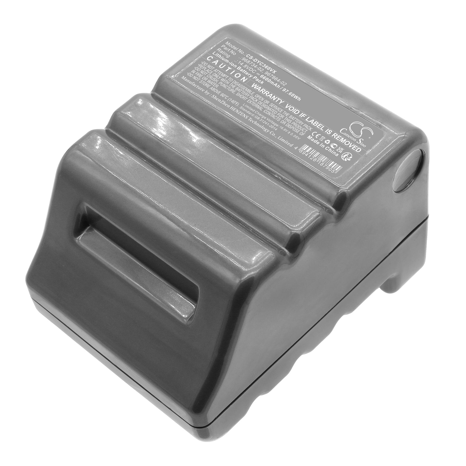 Li-ion, Vacuum Battery fits Dyson 360 Eye Robot, 360eye, 14.8V, 6600mAh Vacuum Cameron Sino Technology Limited