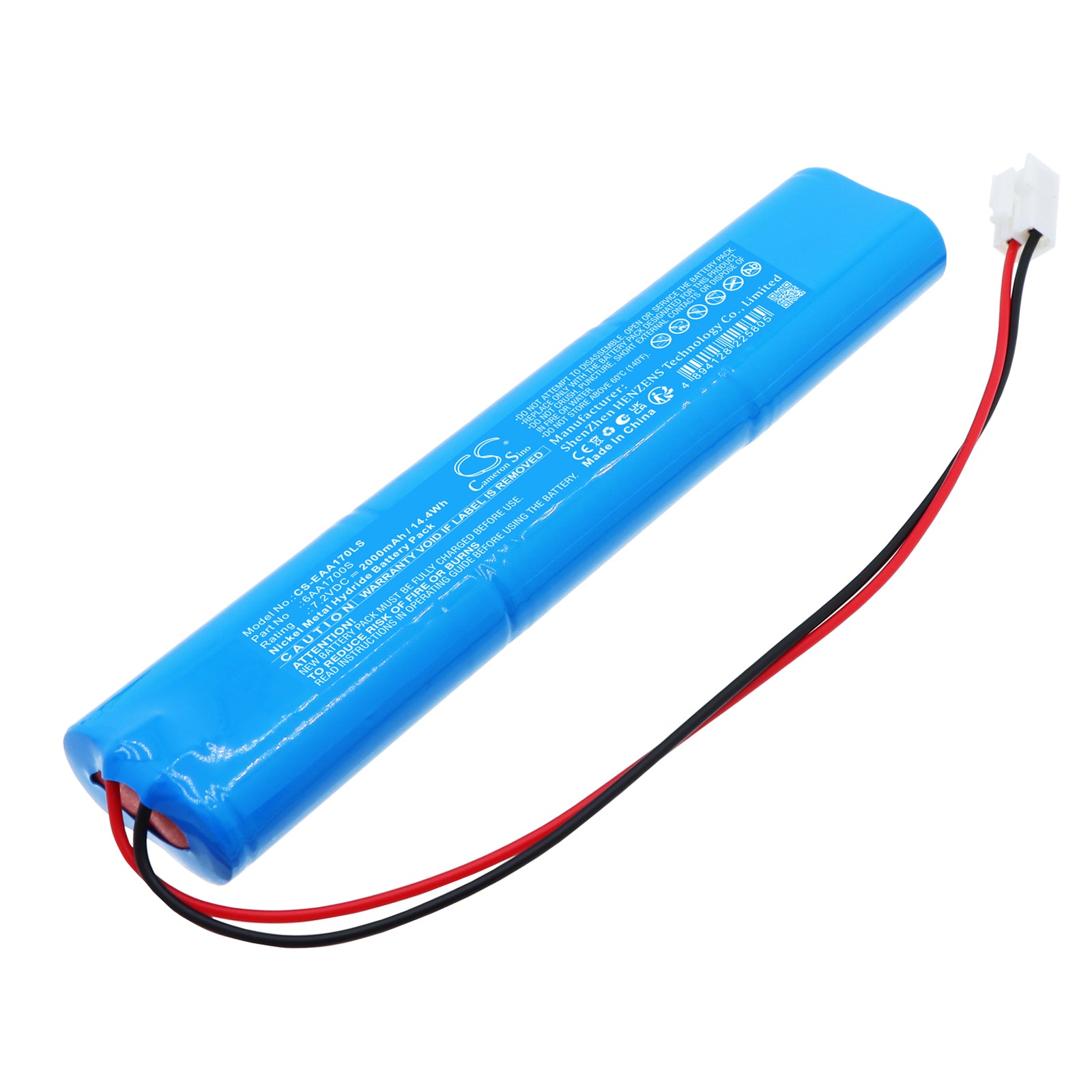 7.2V, Ni-MH, 2000mAh, Battery fits Emergency Lighting 6AA1700S, 14.4Wh Emergency Lighting Cameron Sino Technology Limited