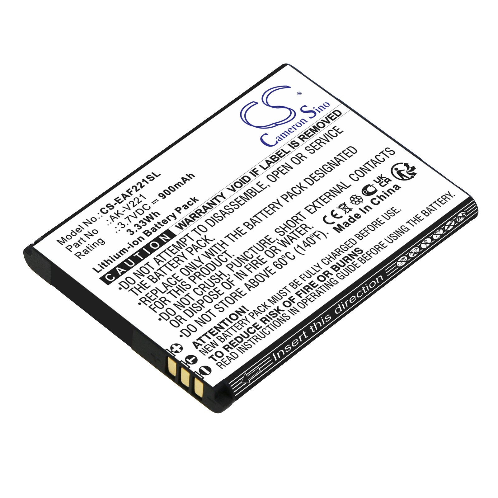 Li-ion, Mobile, SmartPhone Battery fits Emporia Active Glam, Active Glam 4g, 3.7V, 900mAh Mobile, SmartPhone Cameron Sino Technology Limited