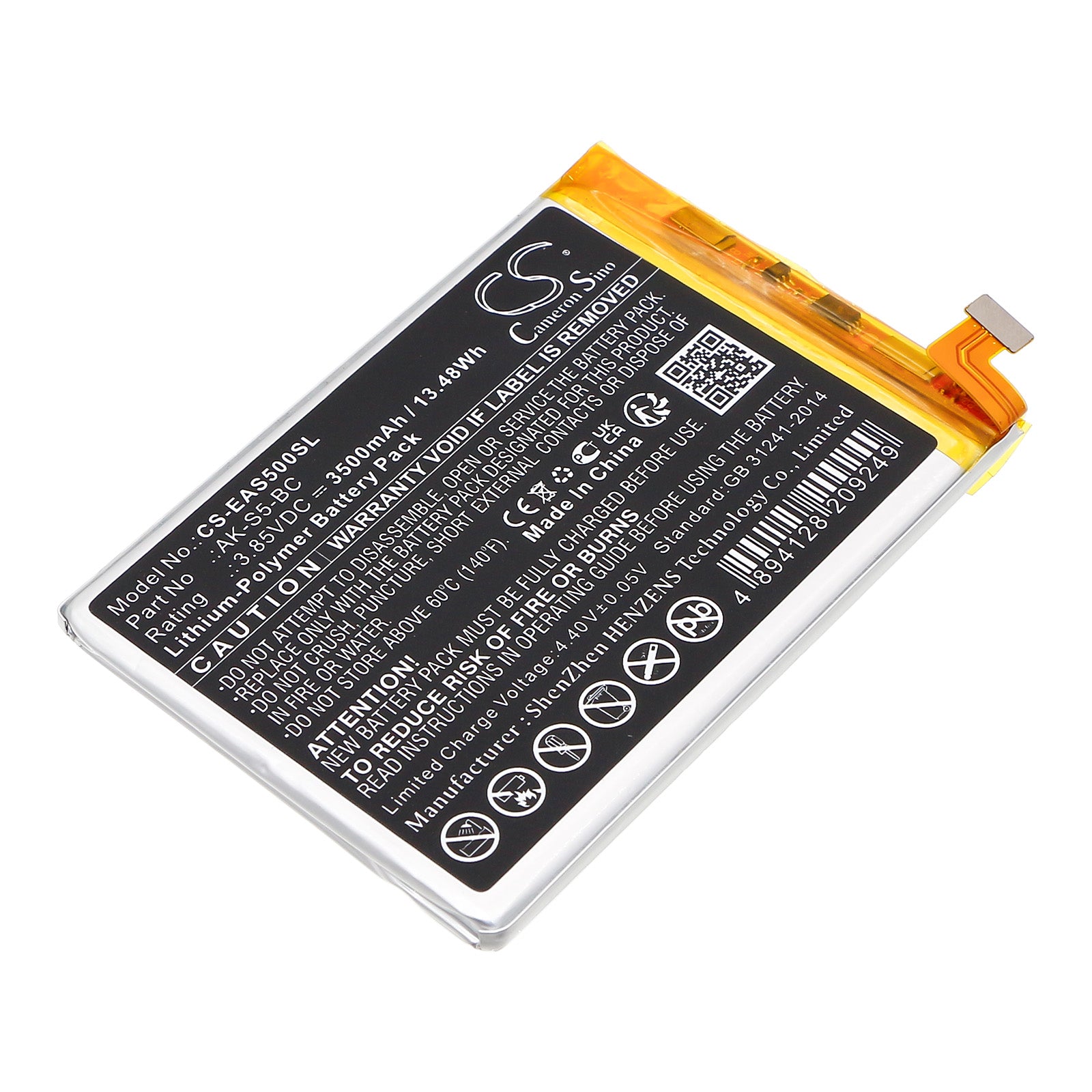 Li-Polymer, Mobile, SmartPhone Battery fits Emporia Ems5, Smart 5, 3.85V, 3500mAh Mobile, SmartPhone Cameron Sino Technology Limited