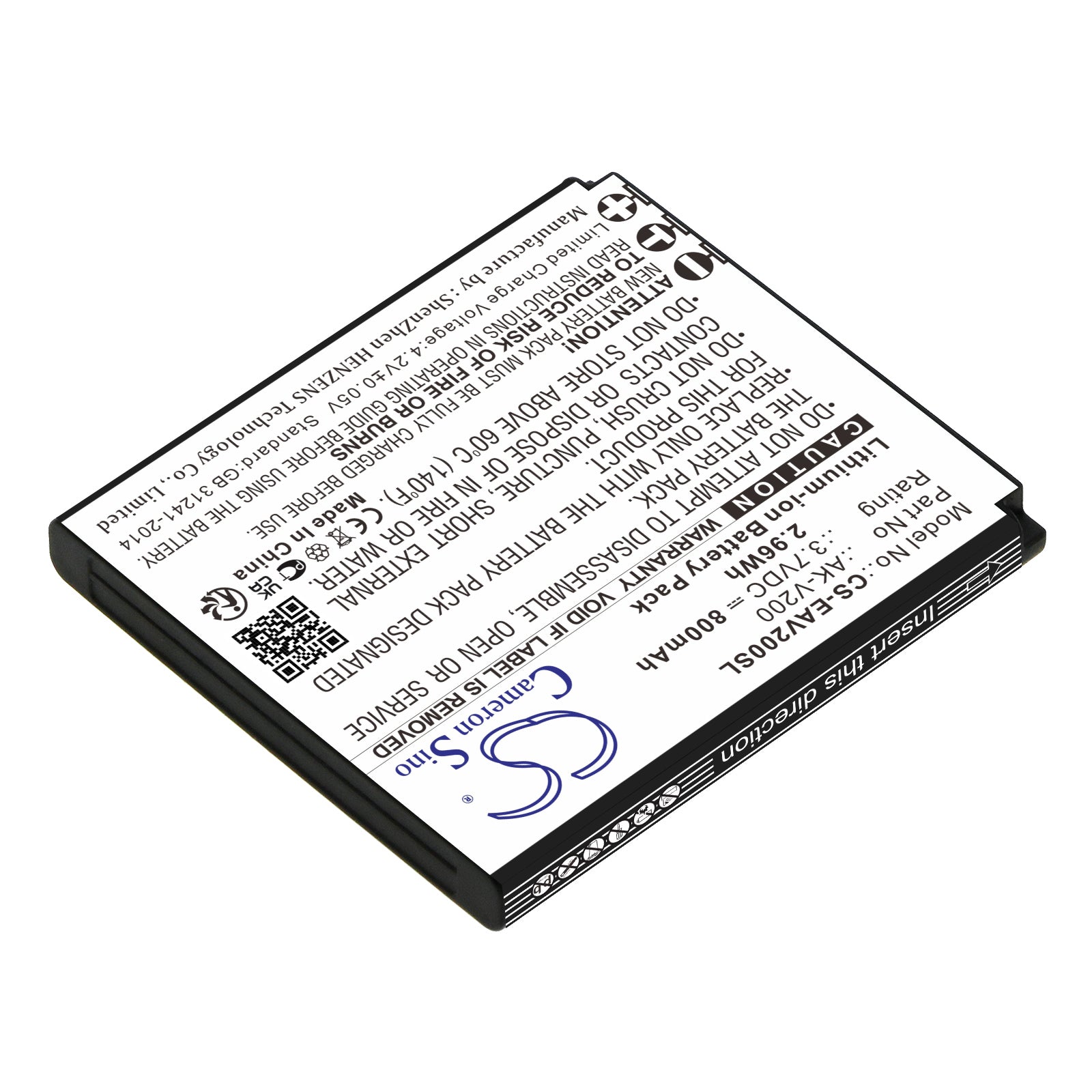 Li-ion, Mobile, SmartPhone Battery fits Emporia One, V200, 3.7V, 800mAh Mobile, SmartPhone Cameron Sino Technology Limited