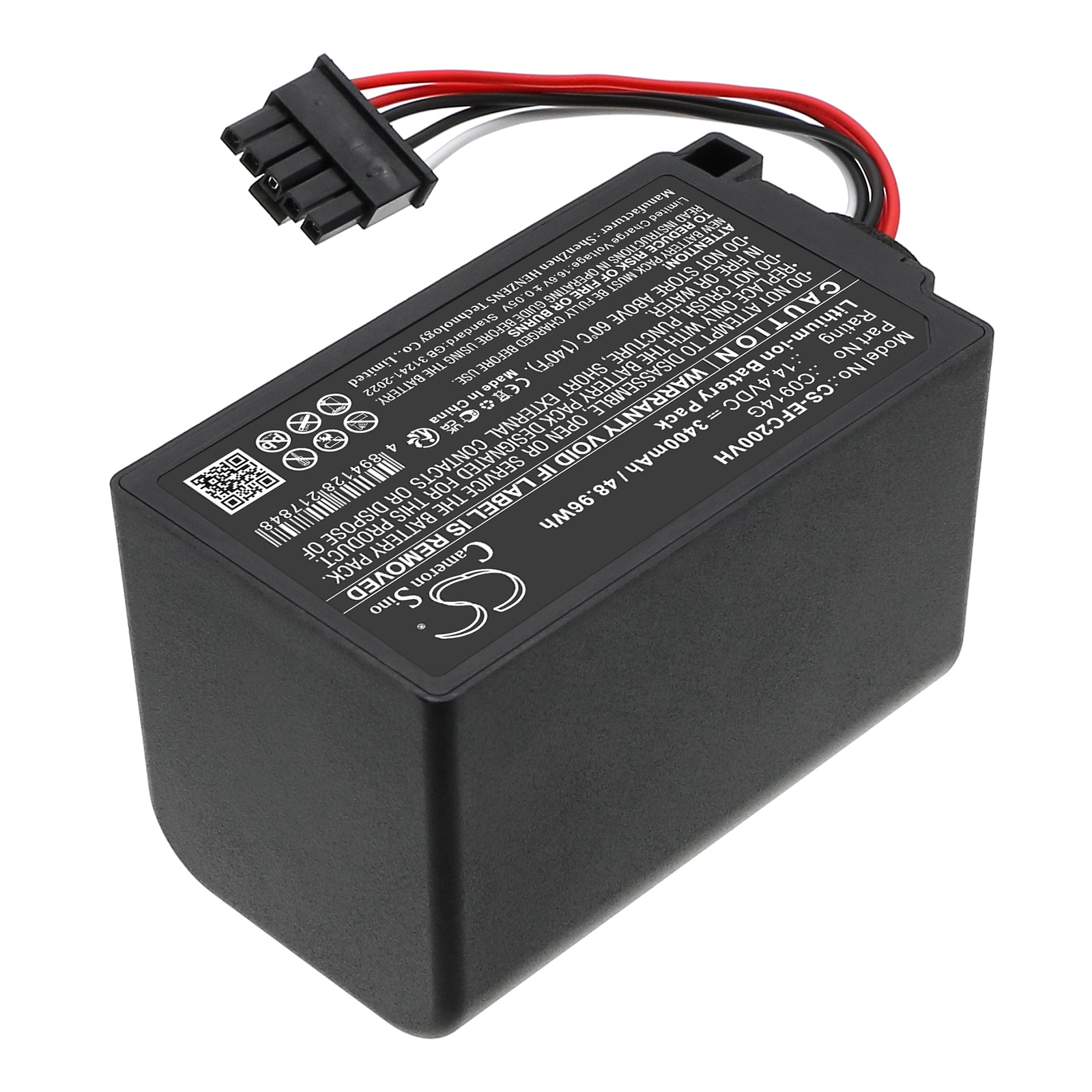 14.4V, Li-ion, 3400mAh, Battery fits Eufy Omni C20, Omni C20 Robot Vacuum, 48.96Wh Vacuum Cameron Sino Technology Limited