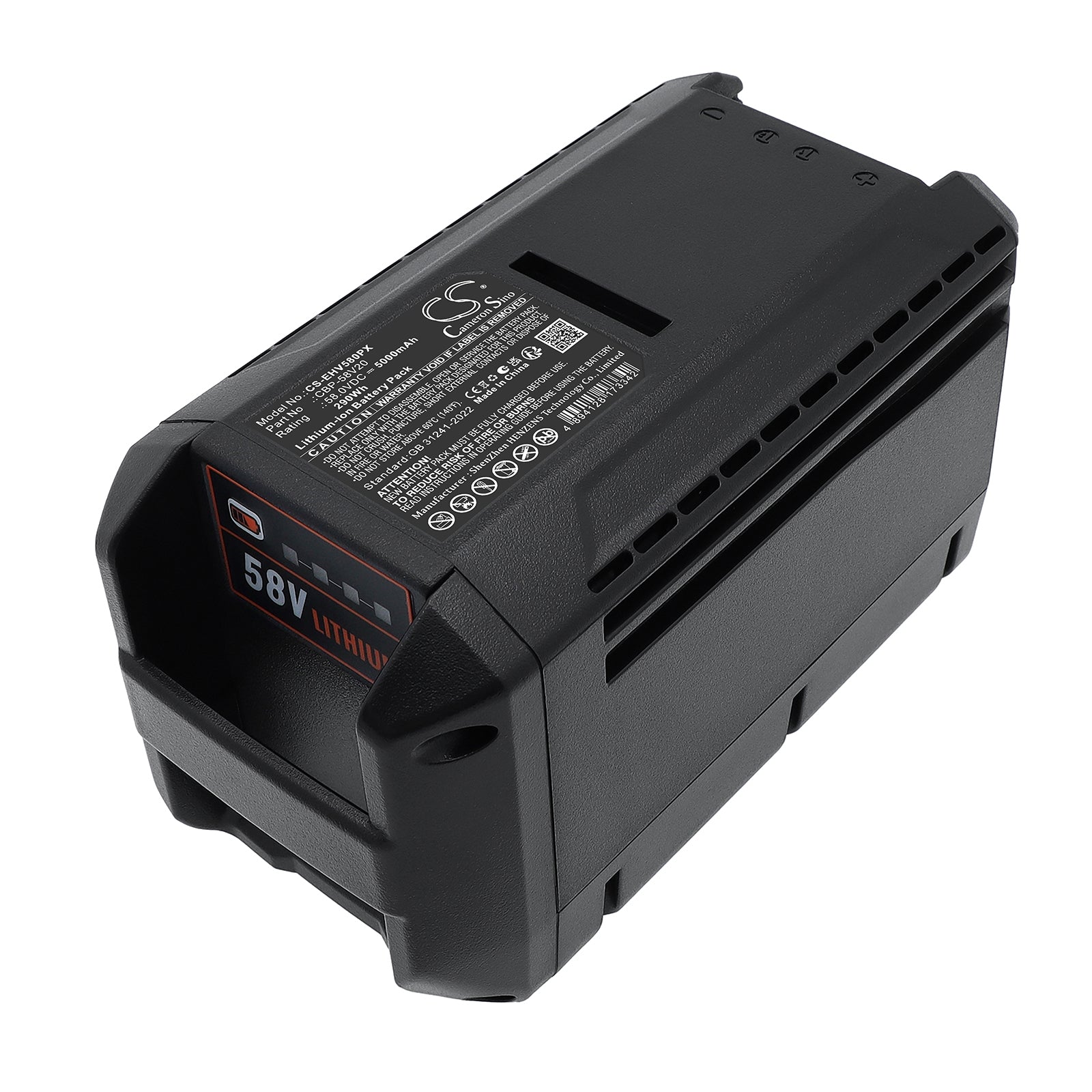 58V, Li-ion, 5000mAh, Battery fits AEG 58V Blower Cordless, 58V Brushcutter Cordless, 290Wh Gardening Tools Cameron Sino Technology Limited
