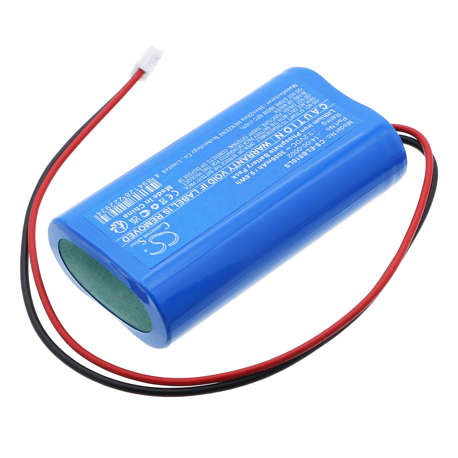 3.2V, LiFePO4, 3000mAh, Battery fits EluBat 275810, 9.6Wh Emergency Lighting Cameron Sino Technology Limited