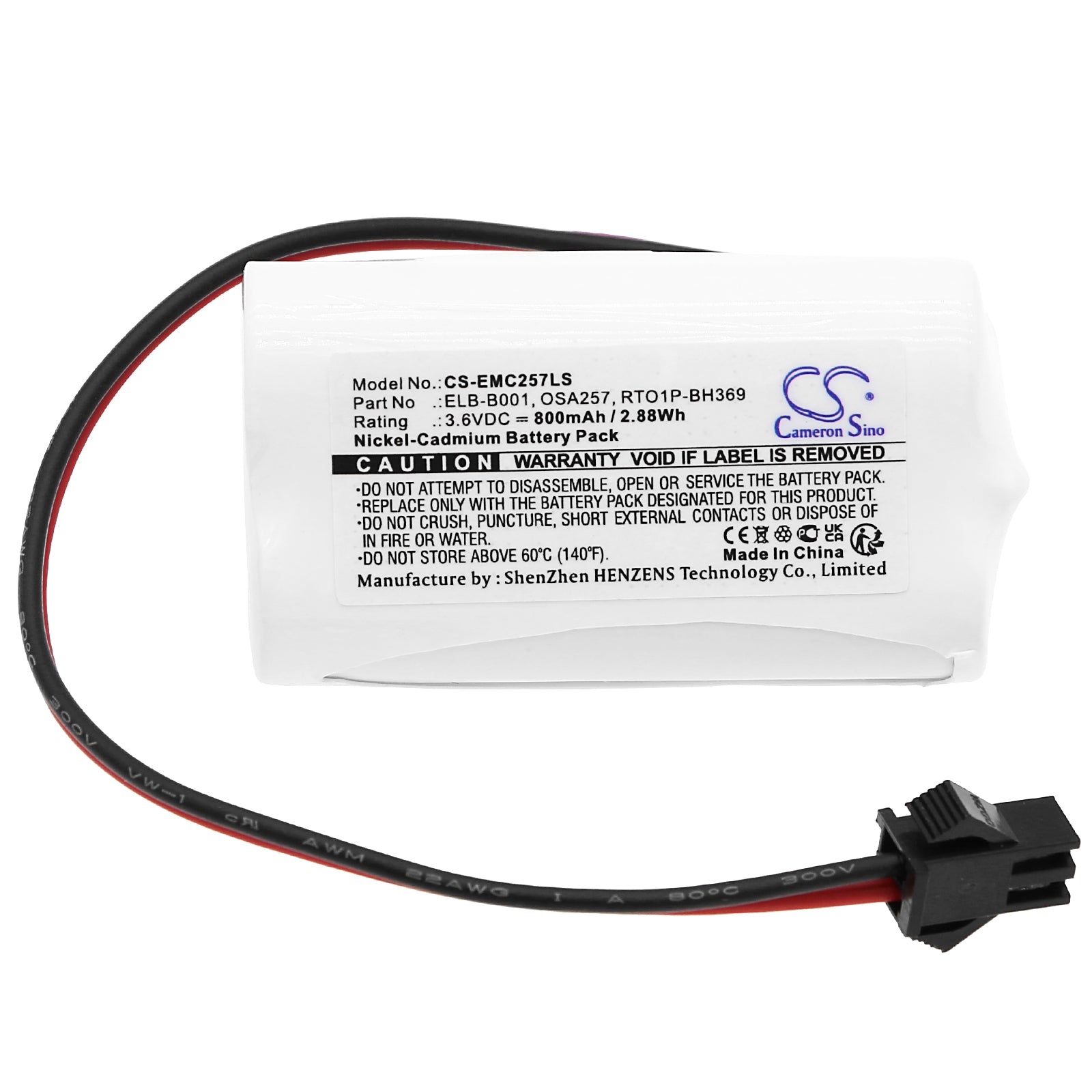Ni-CD, Emergency Lighting Battery fits Unitech , Lithonia Eu2 Led, 3.6V, 800mAh Emergency Lighting Cameron Sino Technology Limited