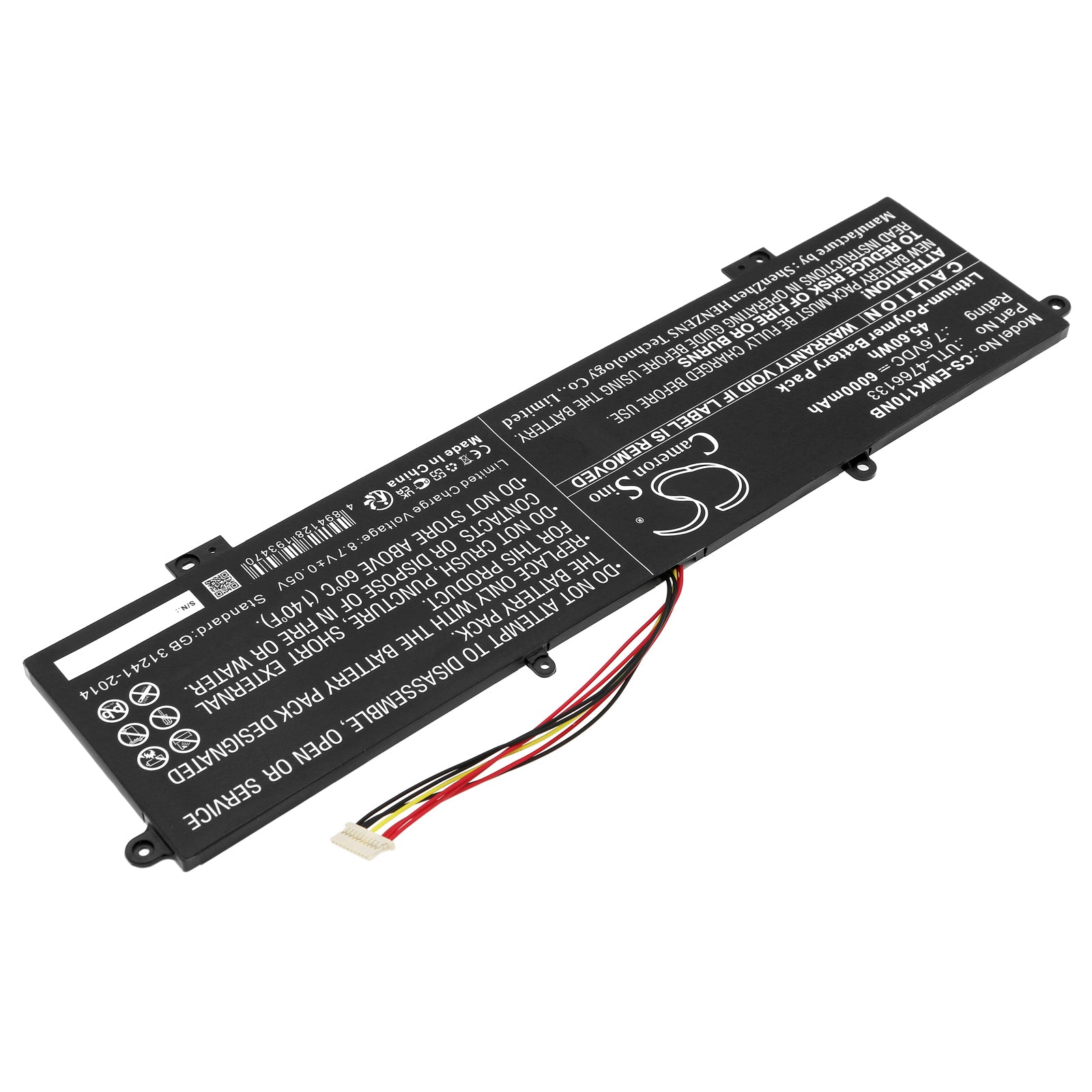 Li-Polymer, Notebook, Laptop Battery fits Onn Surf 100002434, 100003497, 7.6V, 6000mAh Notebook, Laptop Cameron Sino Technology Limited