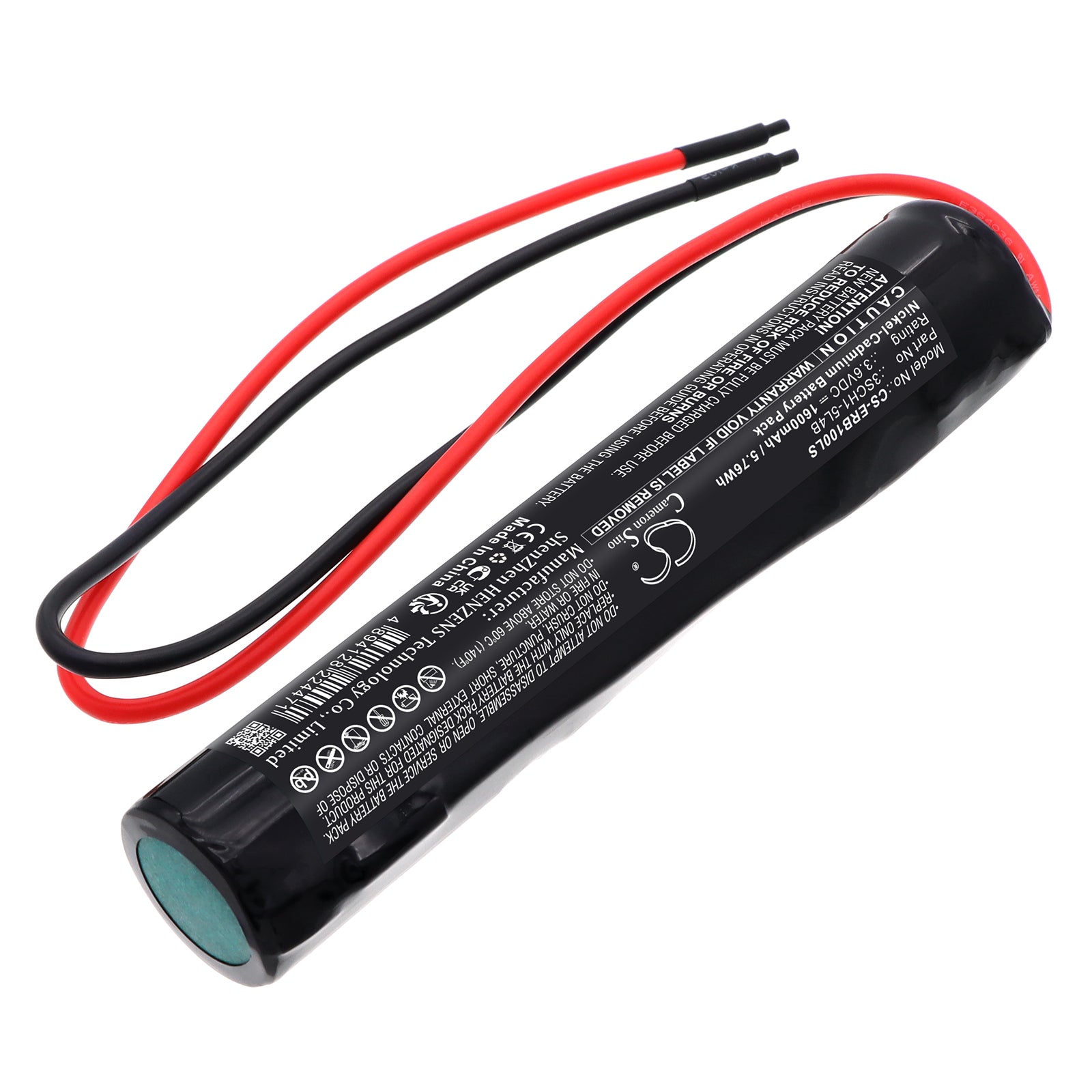 3.6V, Ni-CD, 1600mAh, Battery fits Eterna EB1, EML3MISO, 5.76Wh Emergency Lighting Cameron Sino Technology Limited