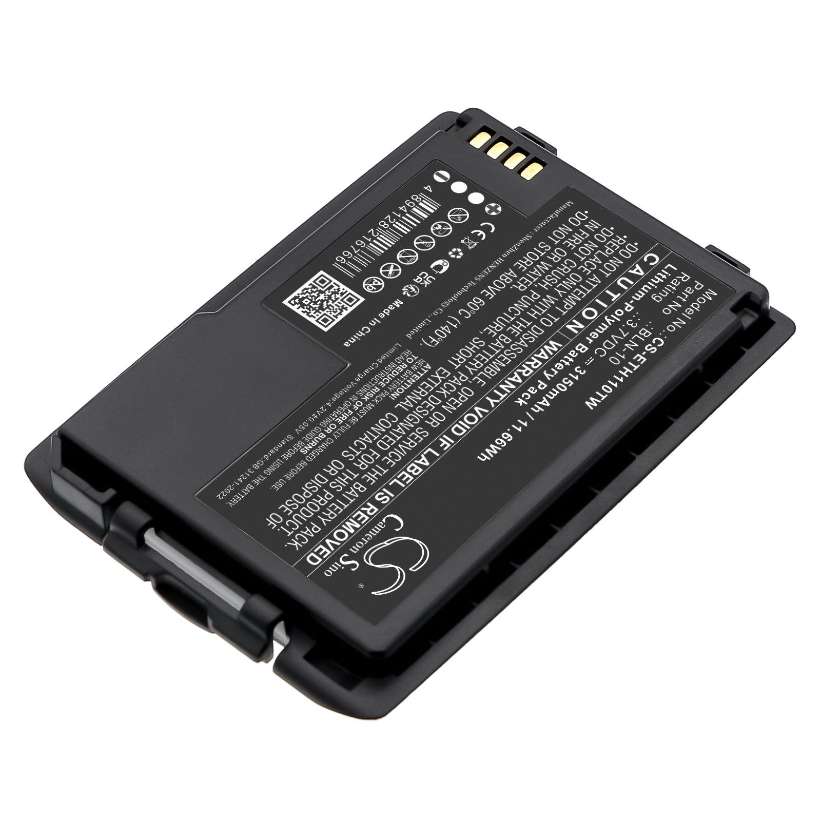 3.7V, Li-Polymer, 3150mAh, Battery fits TETRA Cassidian TH1N | EADS Cassidian TH1N, 11.66Wh Two-Way Radio Cameron Sino Technology Limited