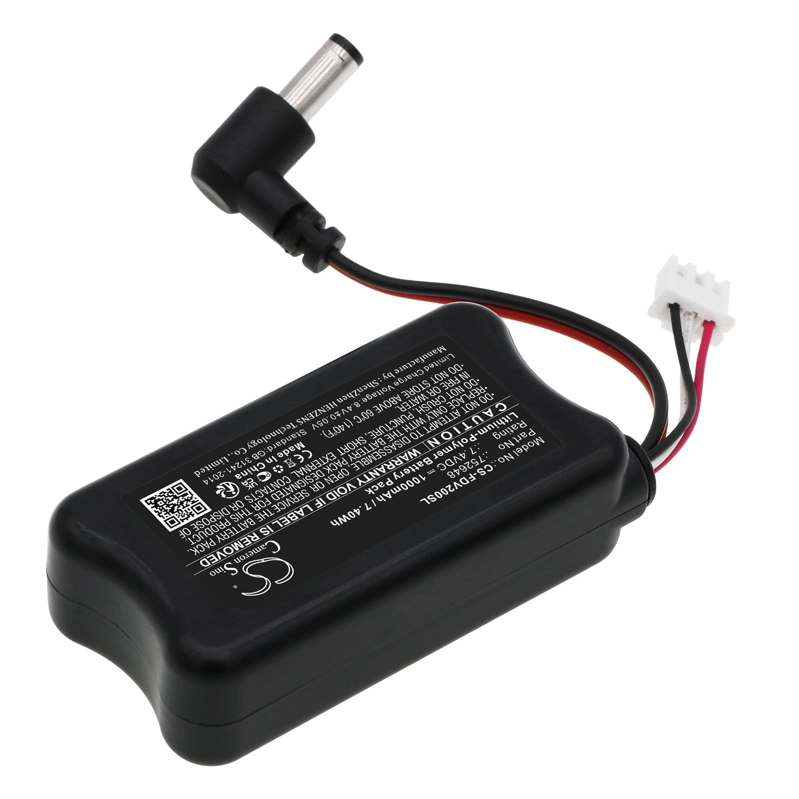 Li-Polymer, VR Battery fits Fatshark Attitude V2, Attitude V3, 7.4V, 1000mAh VR Cameron Sino Technology Limited