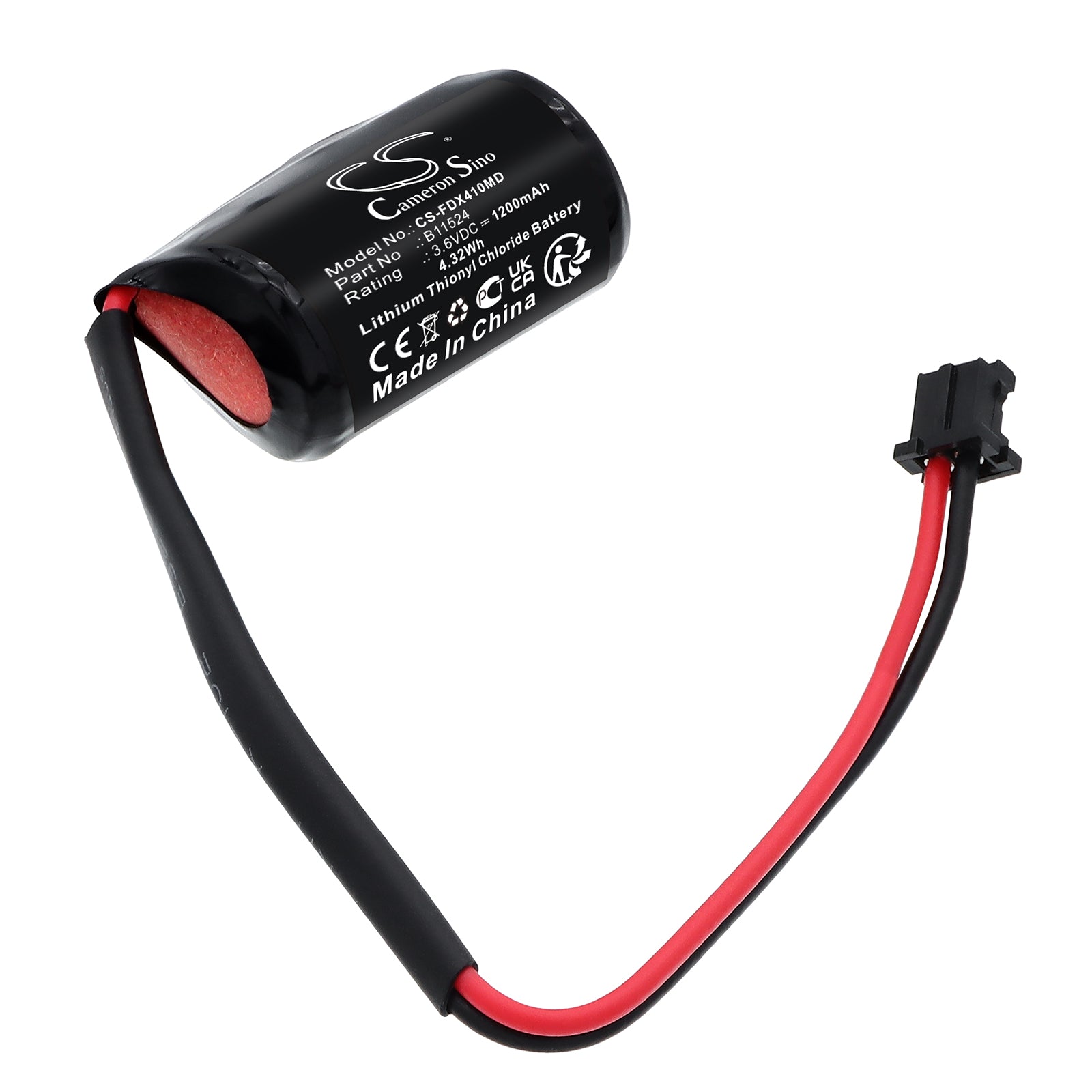 3.6V, Li-SOCl2, 1200mAh, Battery fits Fukuda Denshi FCP-4101 ECG Memory, 4.32Wh Medical Cameron Sino Technology Limited