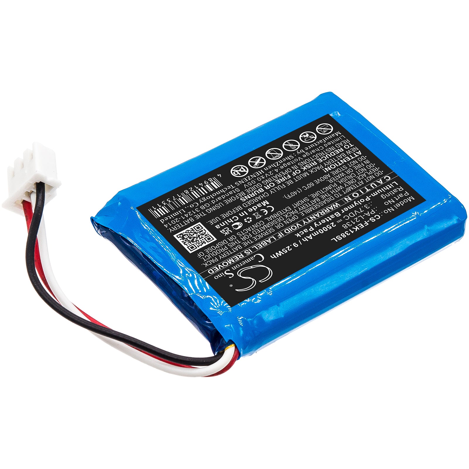 Li-Polymer, Battery Pack Battery fits Fey Elektronik Pa-l2138, 3.7V, 2500mAh Battery Pack Cameron Sino Technology Limited
