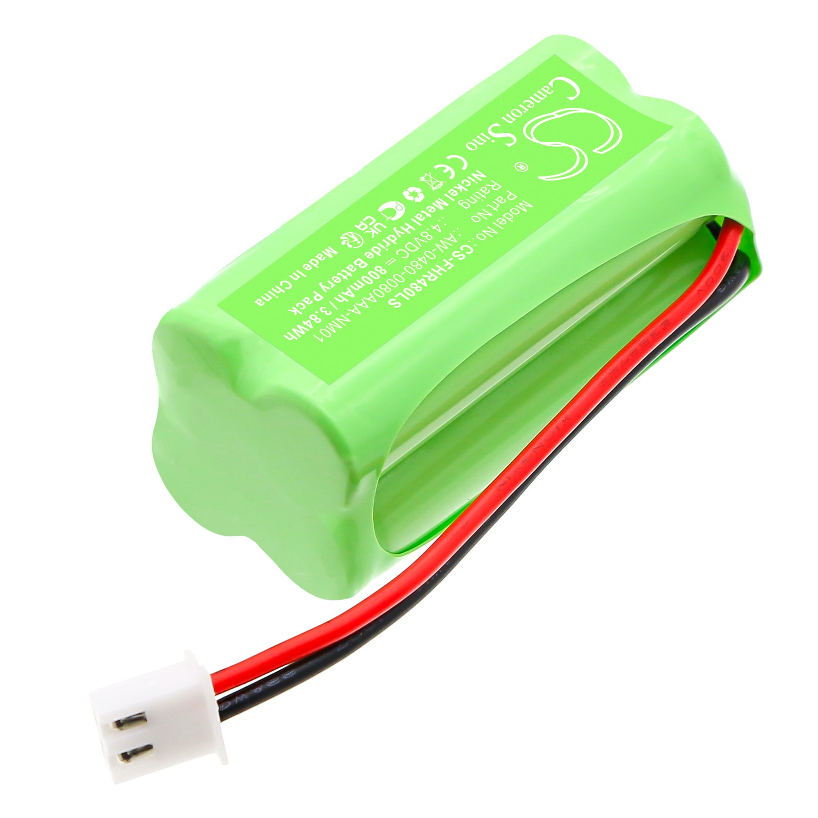 4.8V, Ni-MH, 800mAh, Battery fits Fischer AW-0480-0080AAA-NM01, 3.84Wh Emergency Lighting Cameron Sino Technology Limited