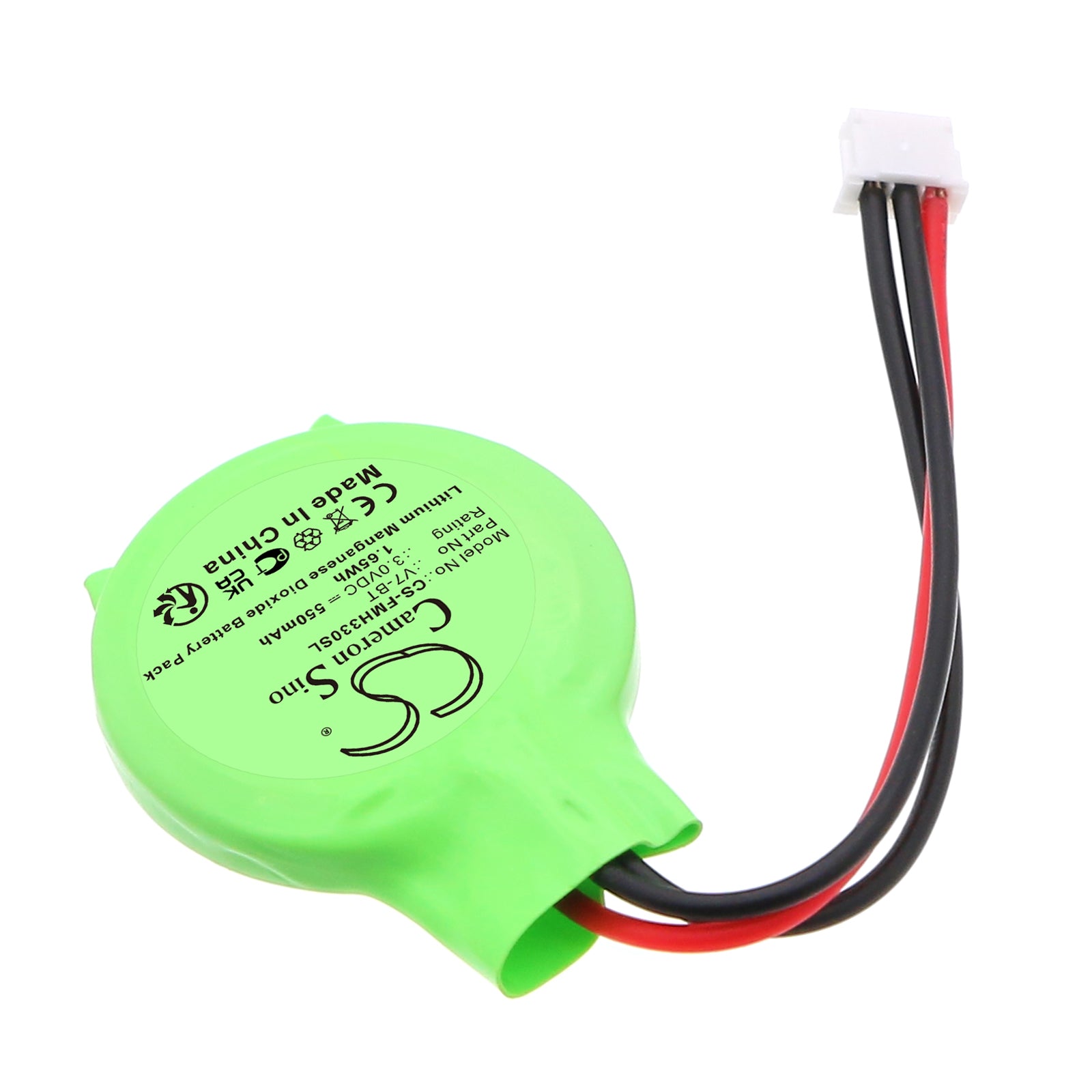 3V, Li-MnO2, 550mAh, Battery fits Fuji Electric UG221, UG30P-BT, 1.65Wh PLC Cameron Sino Technology Limited
