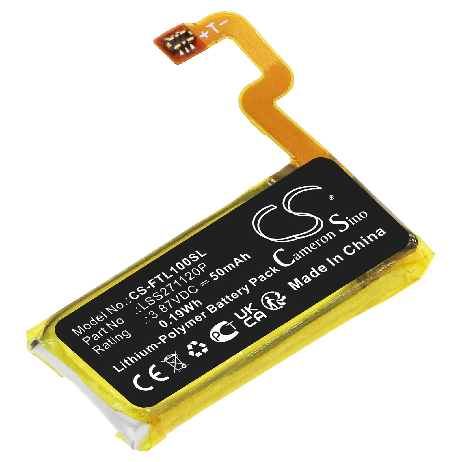 Li-Polymer, Smartwatch Battery fits Fitbit Luxe, 3.87V, 50mAh Smartwatch Cameron Sino Technology Limited