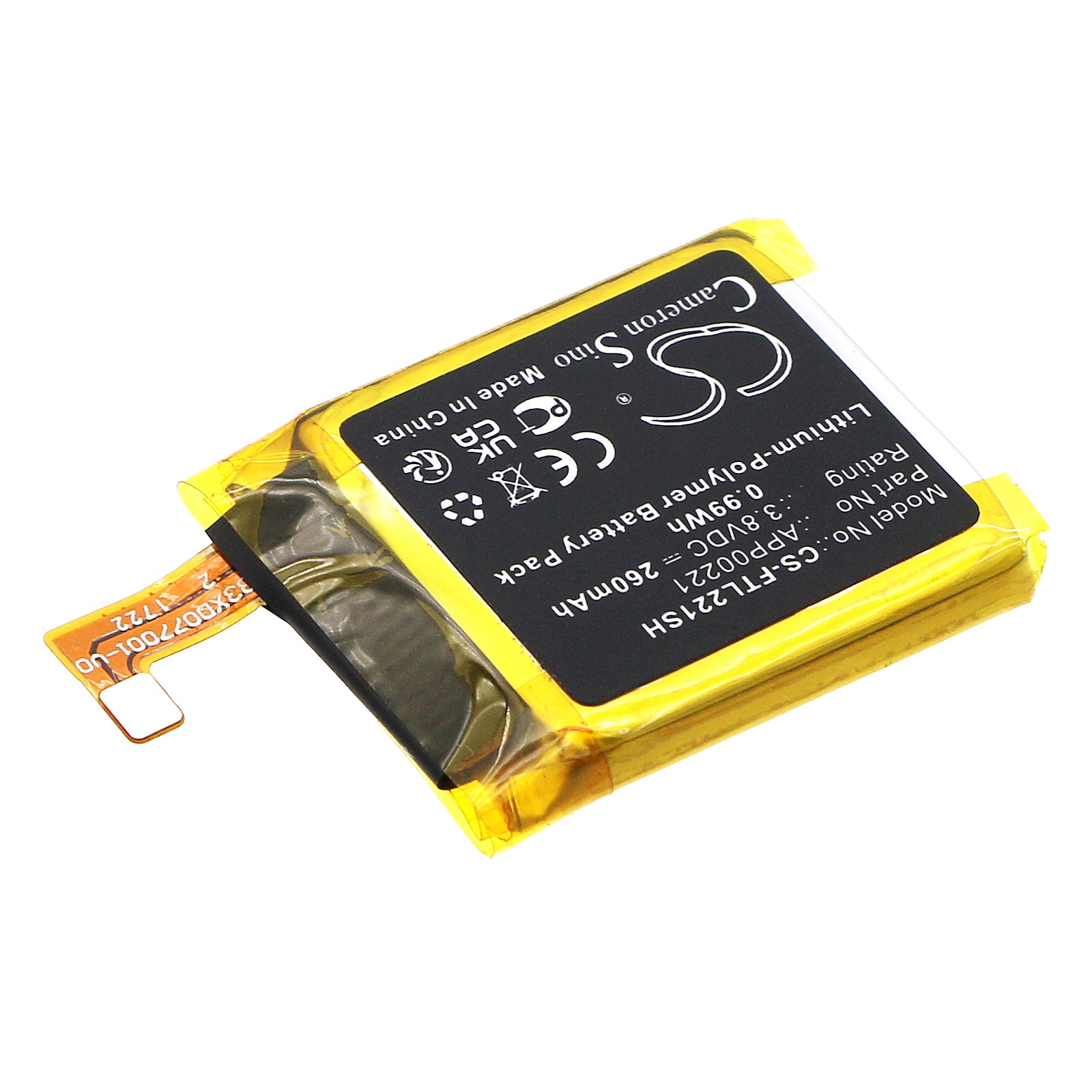 Li-Polymer, Smartwatch Battery fits Fossil Gen 4 Smartwatch, Gen 5 Smartwatch, 3.8V, 260mAh Smartwatch Cameron Sino Technology Limited