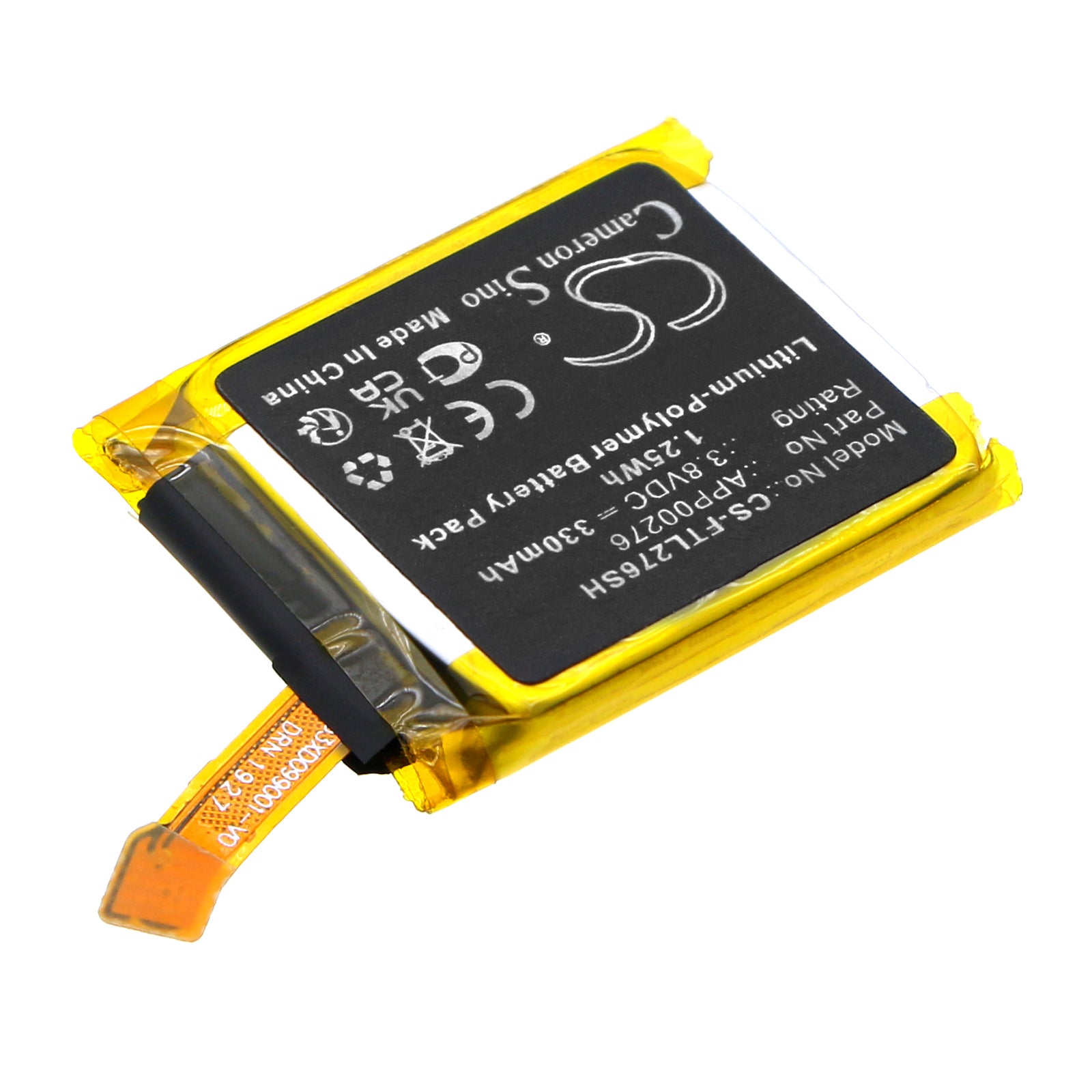 Li-Polymer, Smartwatch Battery fits Fossil, 3.8V, 330mAh Smartwatch Cameron Sino Technology Limited