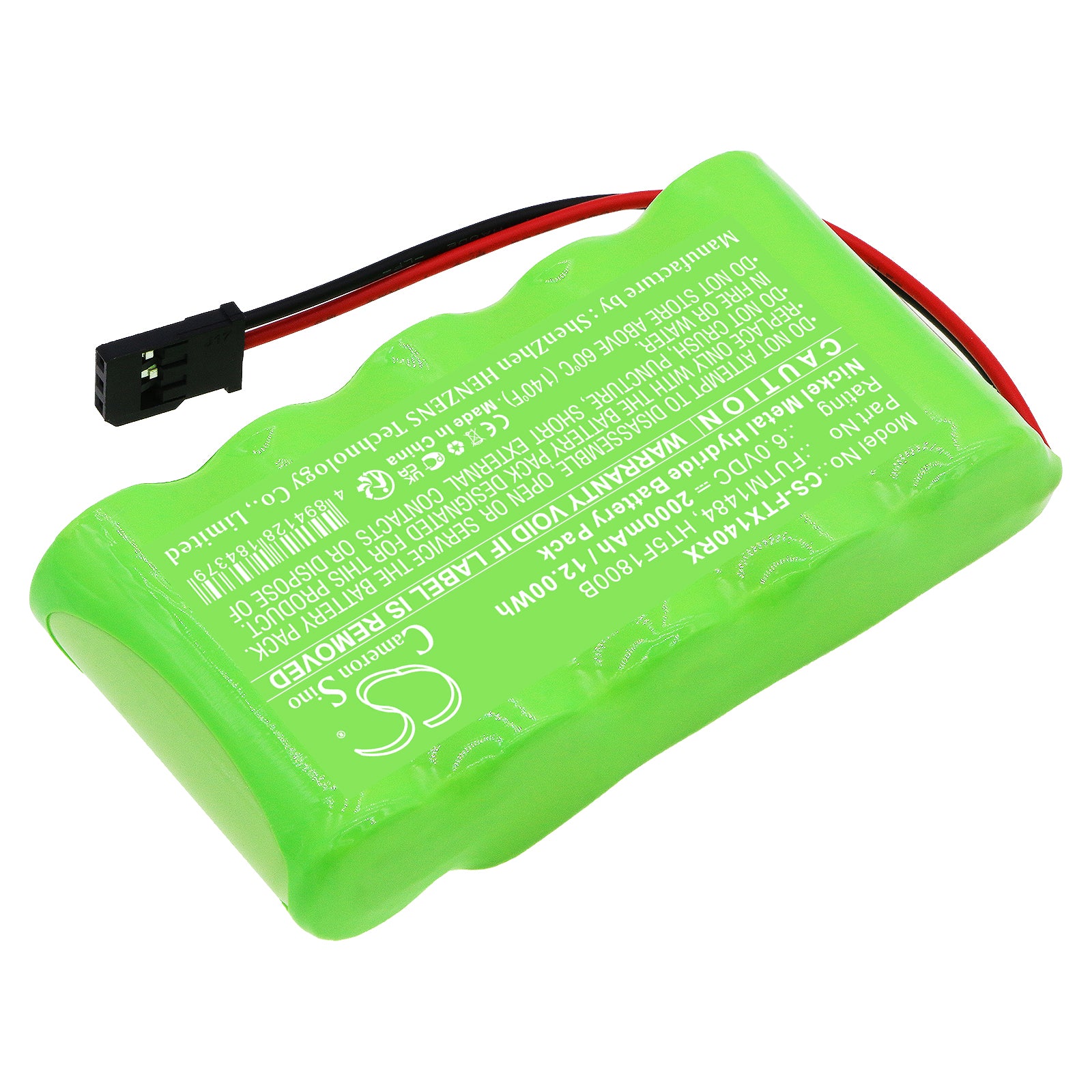 Ni-MH, Remote Controller Battery fits Futaba Transmitter 10j, Transmitter 14sg, 6.0V, 2000mAh Remote Controller Cameron Sino Technology Limited
