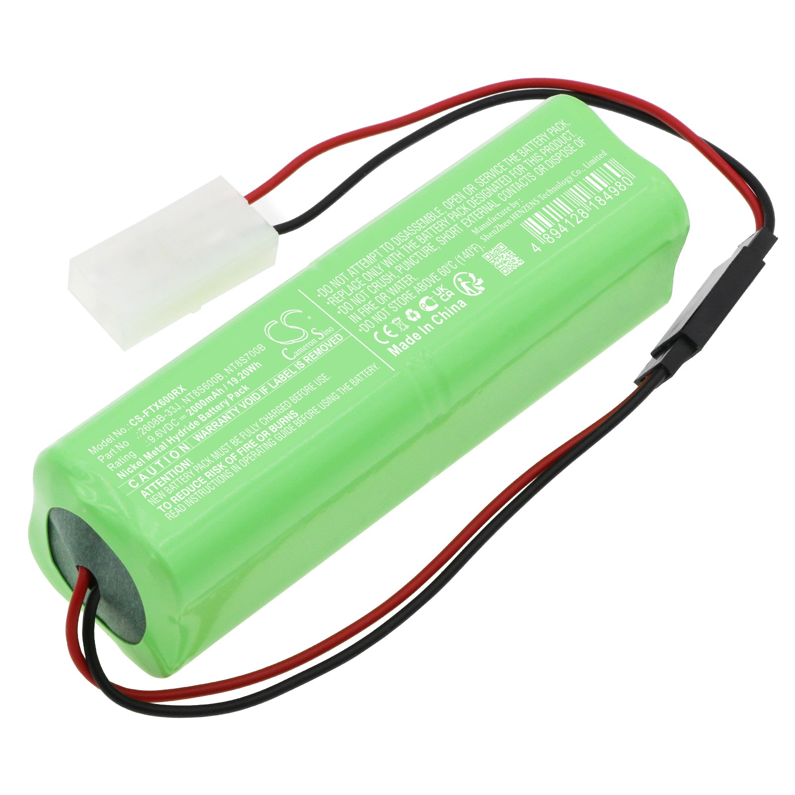 Ni-MH, Remote Controller Battery fits Futaba 6nfk, 6npk, 9.6V, 2000mAh Remote Controller Cameron Sino Technology Limited