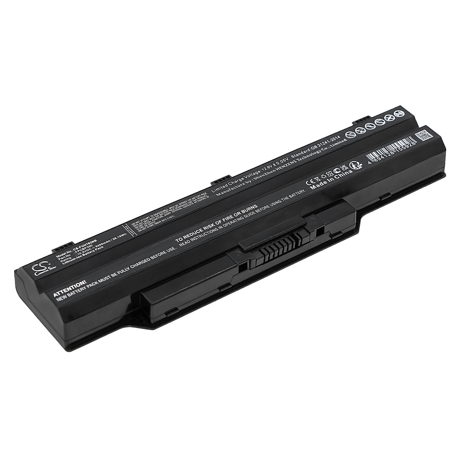 Li-ion Battery fits Fujitsu, Lifebook Sh782 10.8V, 5200mAh Notebook & Laptop Cameron Sino Technology Limited