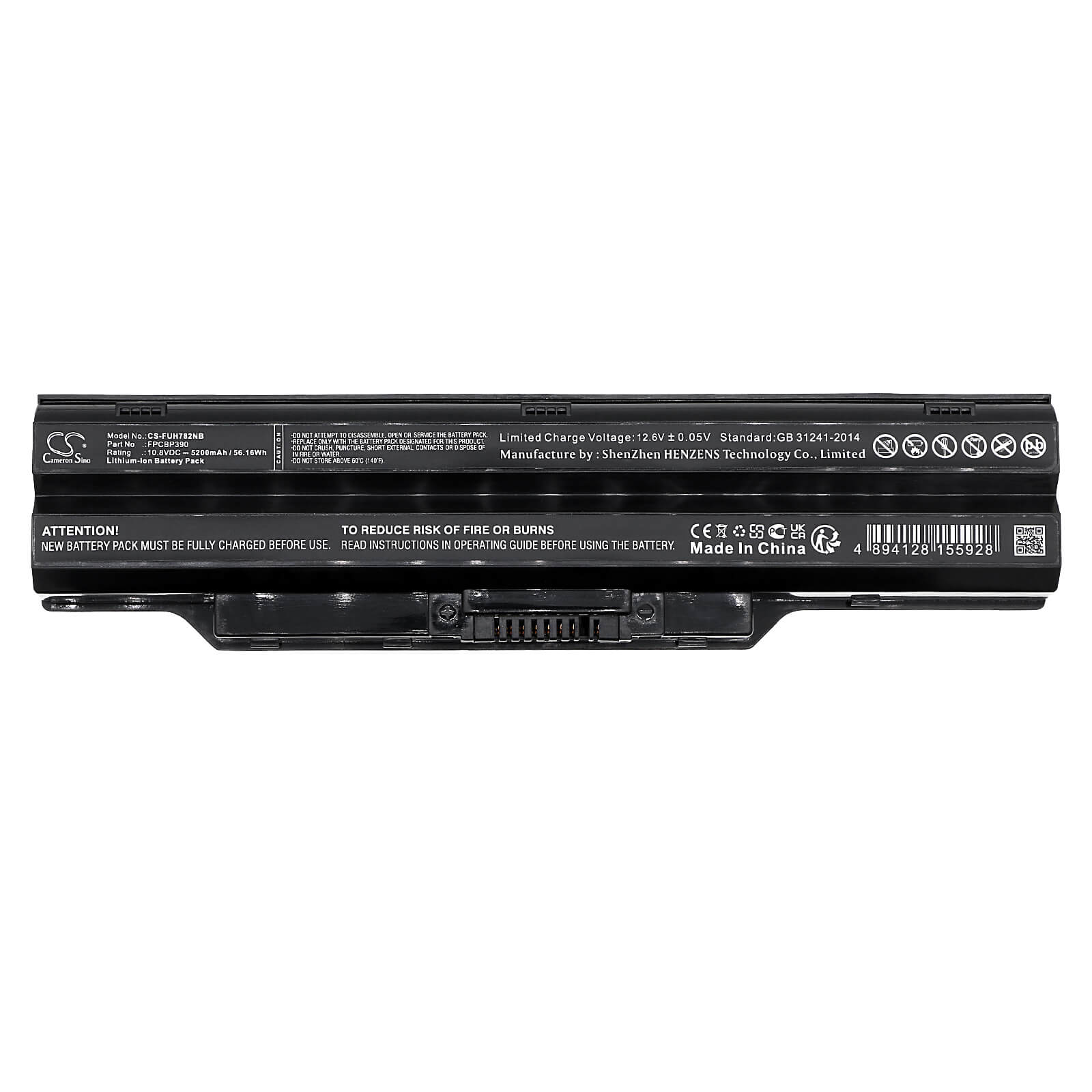 Li-ion Battery fits Fujitsu, Lifebook Sh782 10.8V, 5200mAh Notebook & Laptop Cameron Sino Technology Limited