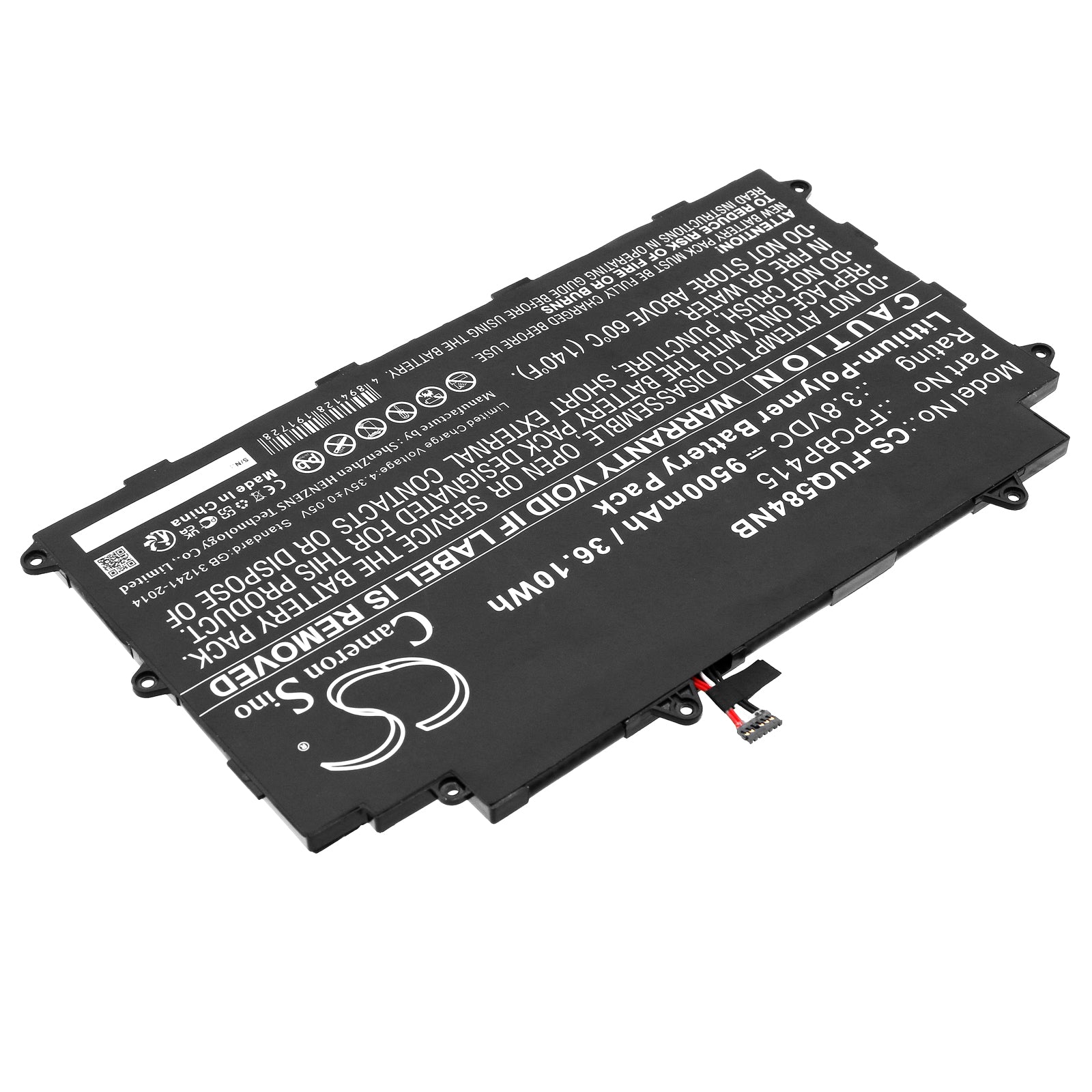 Li-Polymer, Notebook, Laptop Battery fits Fujitsu Stylistic Q584, 3.8V, 9500mAh Notebook, Laptop Cameron Sino Technology Limited