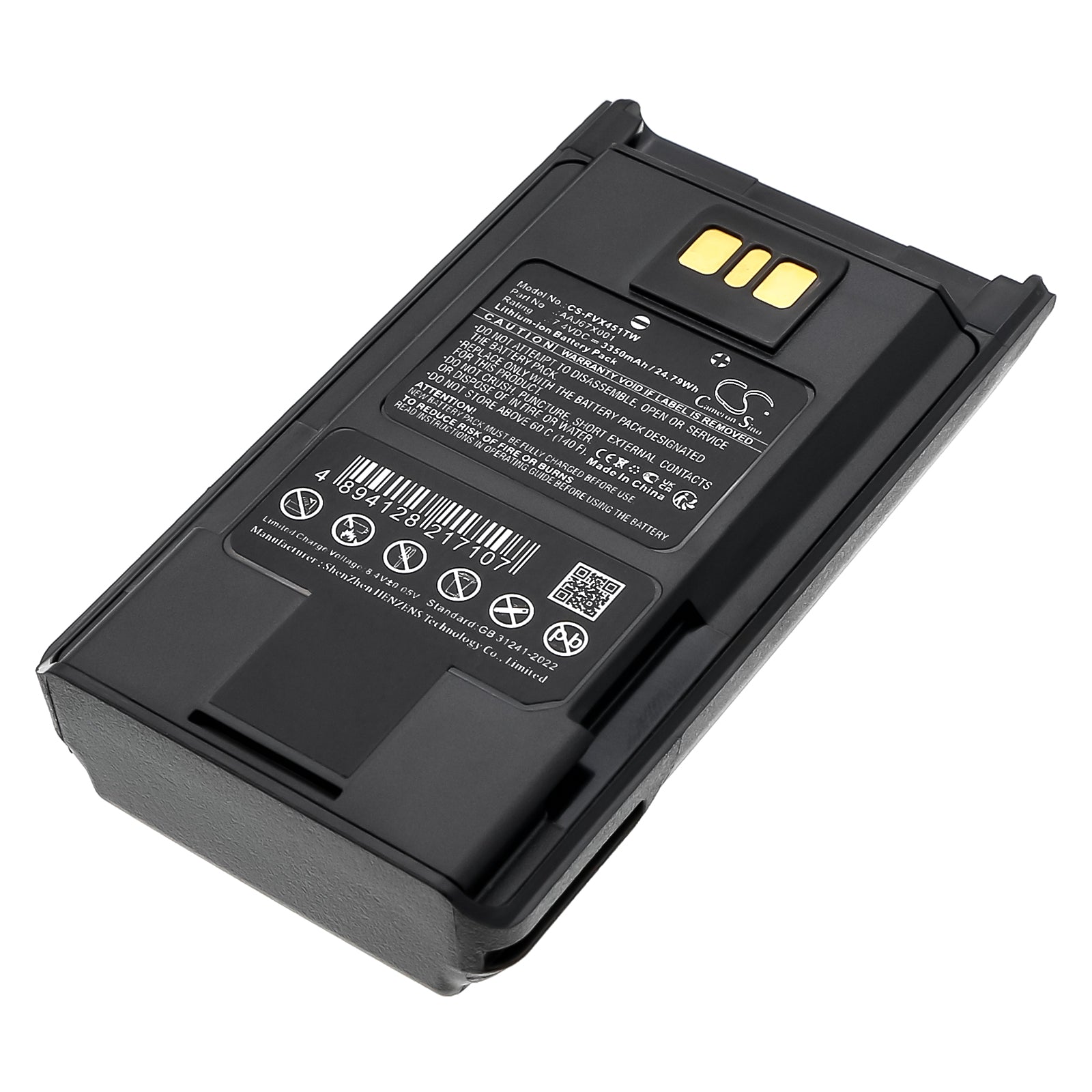 7.4V, Li-ion, 3350mAh, Battery fits Vertex Standard EVX-231, EVX-261, 24.79Wh Two-Way Radio Cameron Sino Technology Limited