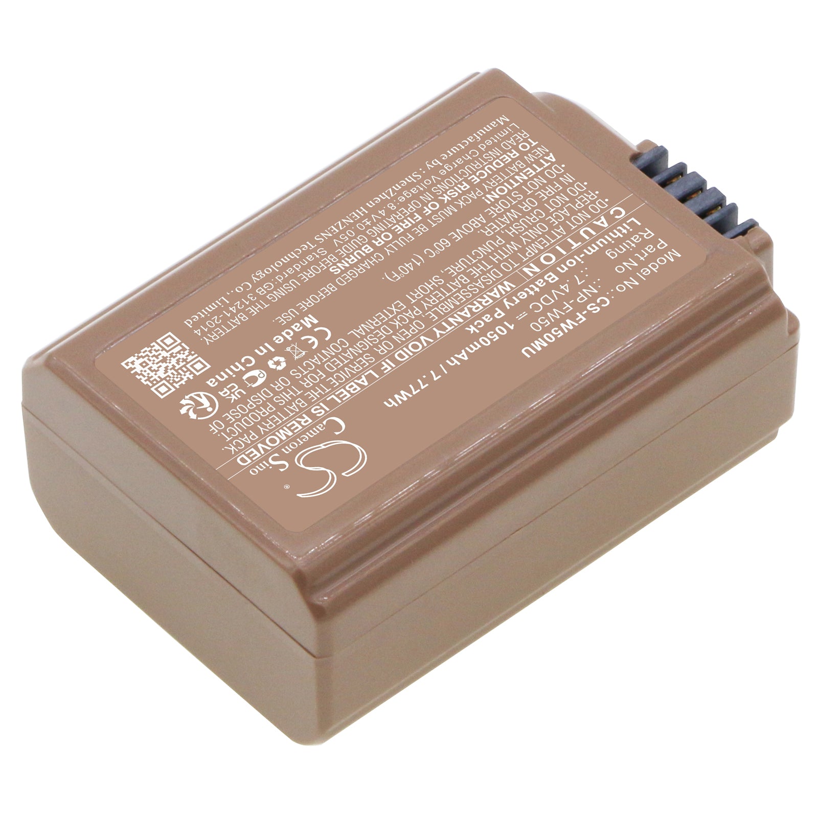 Li-ion, Camera Battery fits Sony Alpha 33, Alpha 5000, 7.4V, 1050mAh Camera Cameron Sino Technology Limited