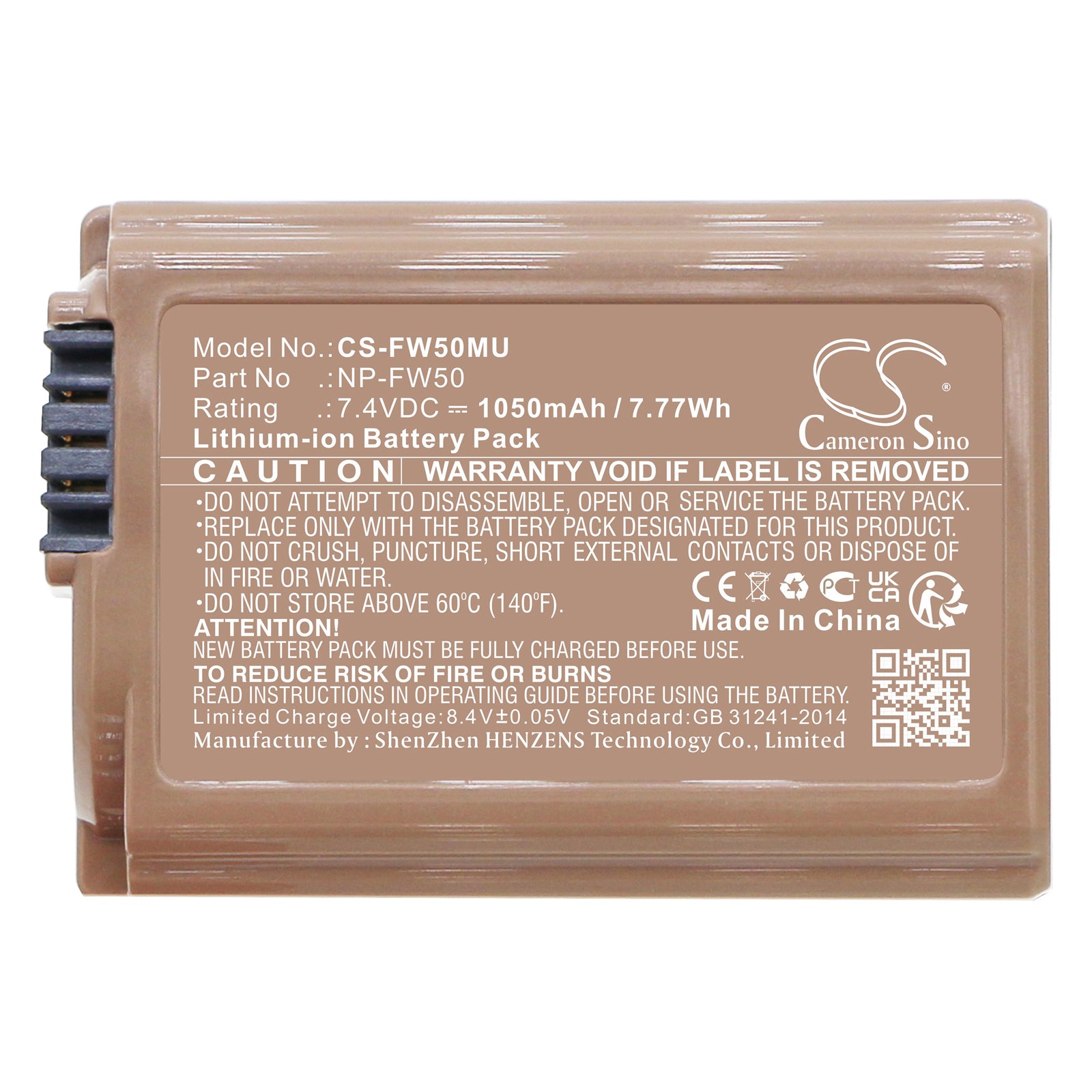Li-ion, Camera Battery fits Sony Alpha 33, Alpha 5000, 7.4V, 1050mAh Camera Cameron Sino Technology Limited