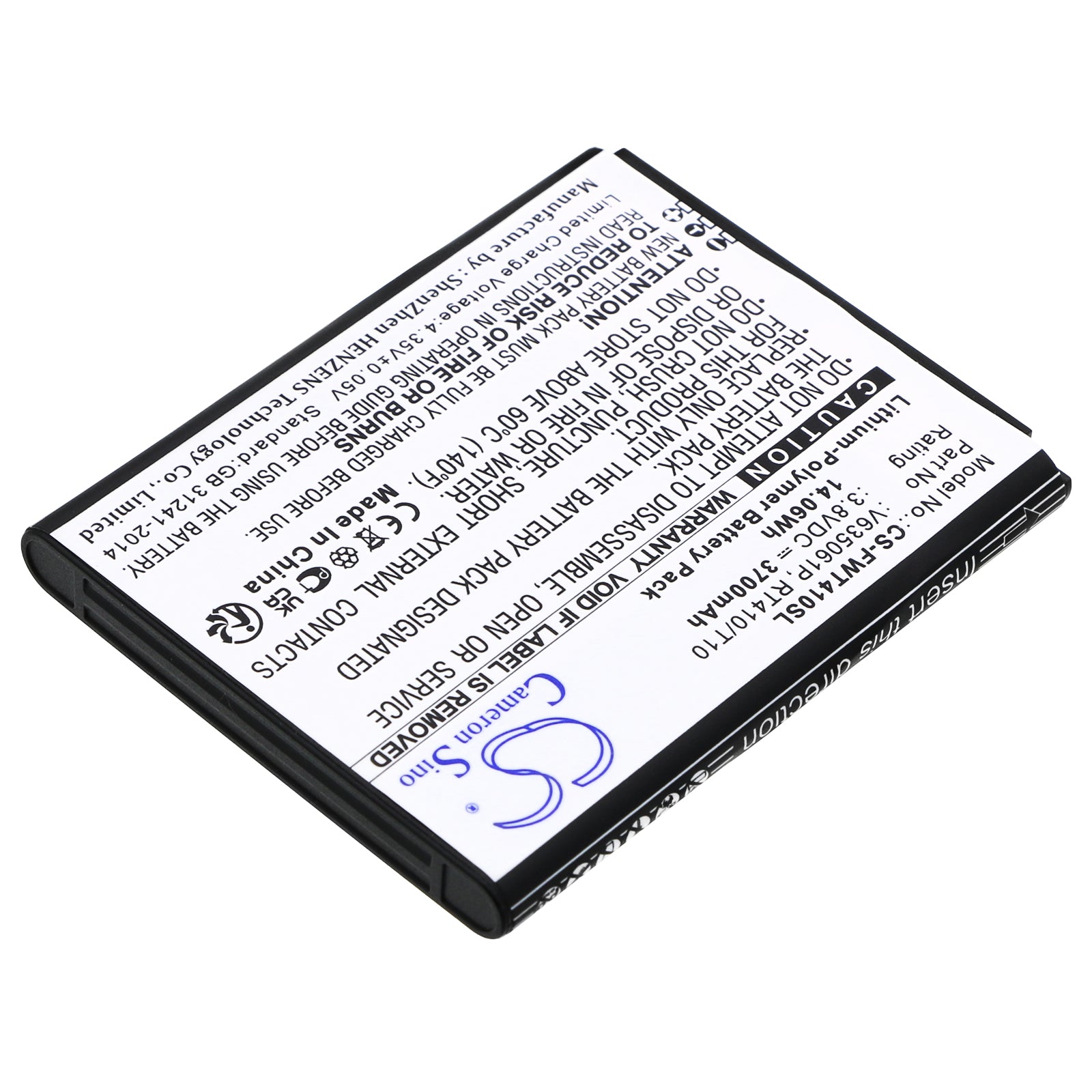 Li-Polymer, Hotspot Battery fits Franklin Wireless Rt410, T10, 3.8V, 3700mAh Hotspot Cameron Sino Technology Limited