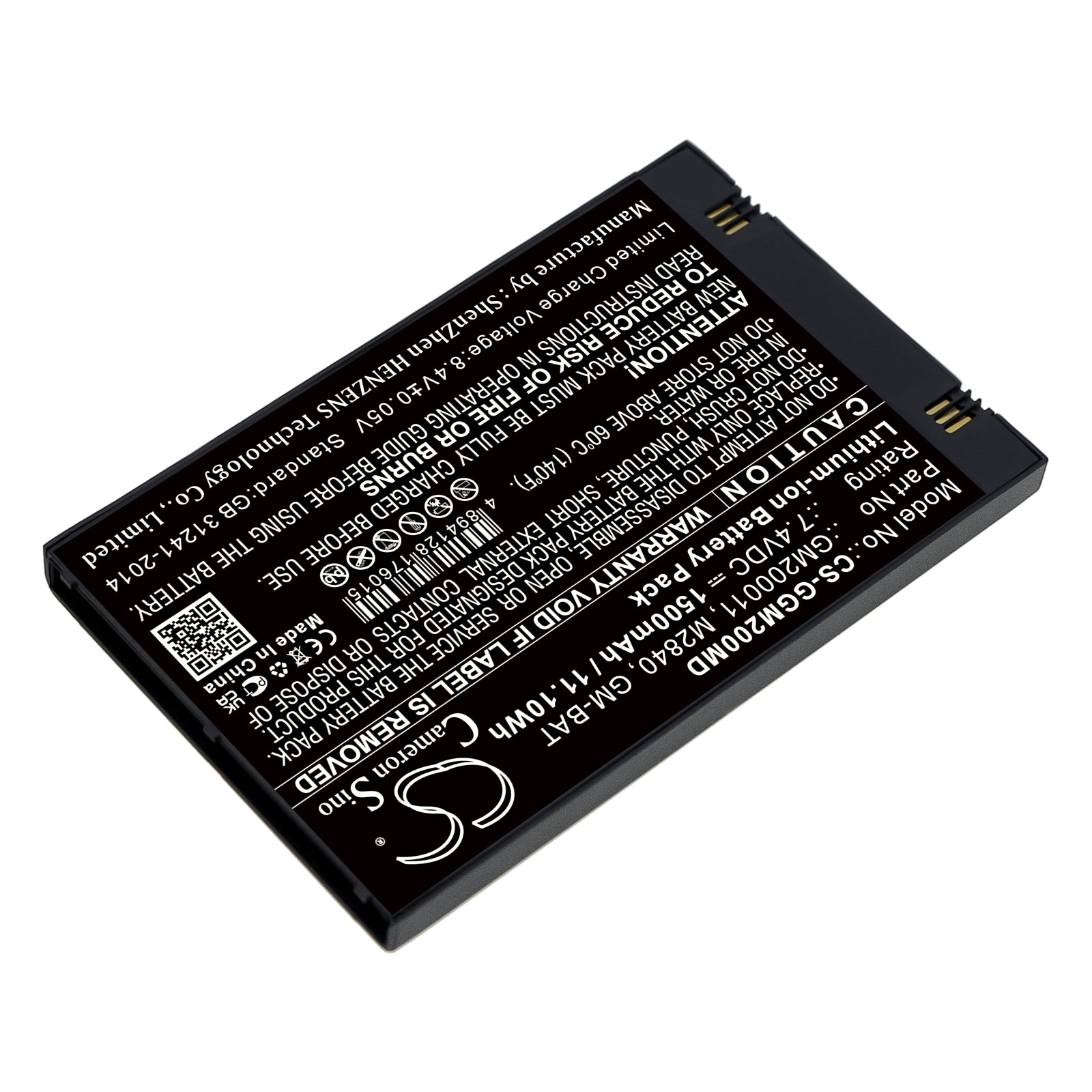 Li-ion, Medical Battery fits Ge Echographe Vscan, Scan Ultrasound, 7.4V, 1500mAh Medical Cameron Sino Technology Limited