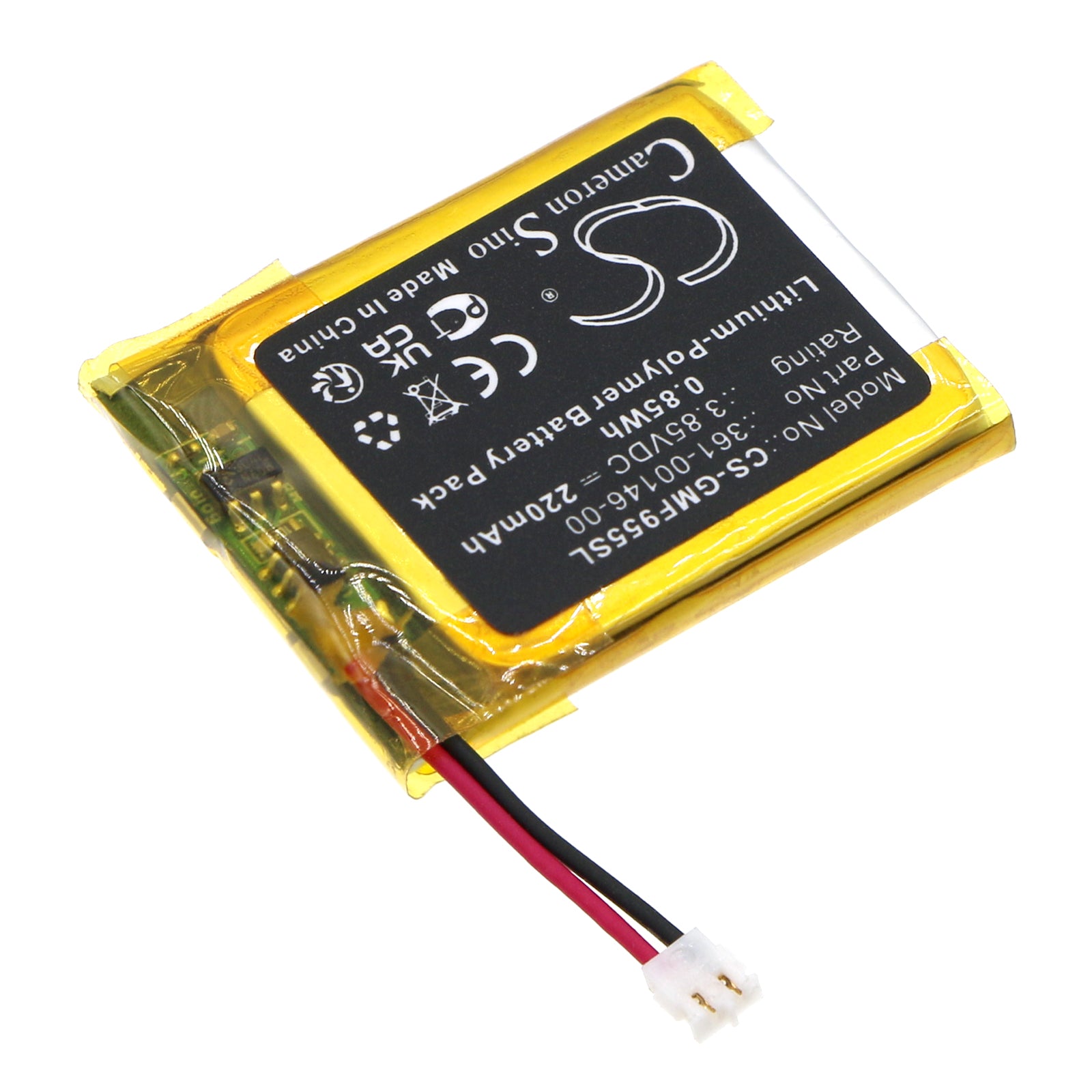Li-Polymer, Smartwatch Battery fits Garmin Forerunner 955 Solar, 3.85V, 220mAh Smartwatch Cameron Sino Technology Limited