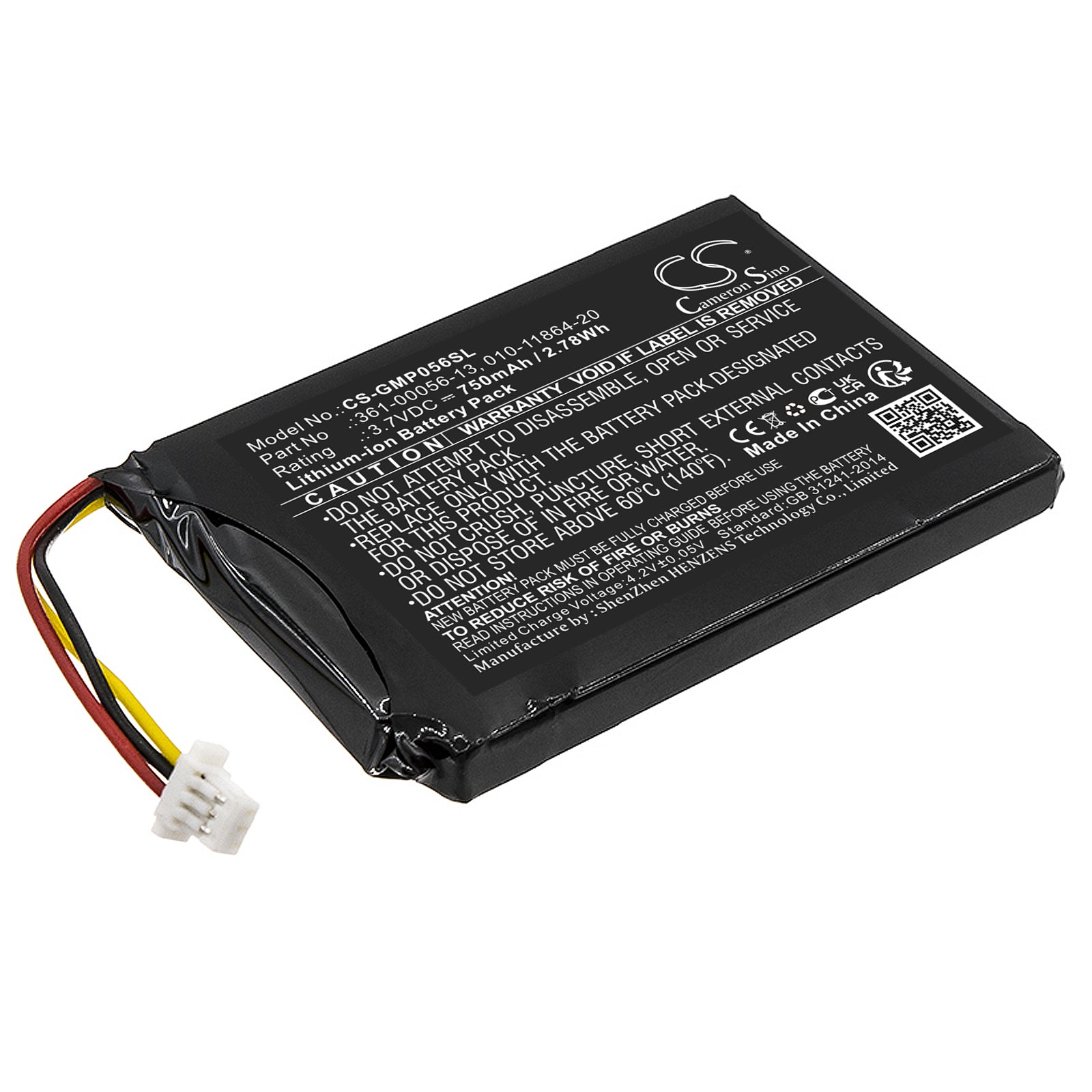 Li-ion, Dog Collar Battery fits Garmin Sport Pro Handheld Transmitter, 3.7V, 750mAh Dog Collar Cameron Sino Technology Limited