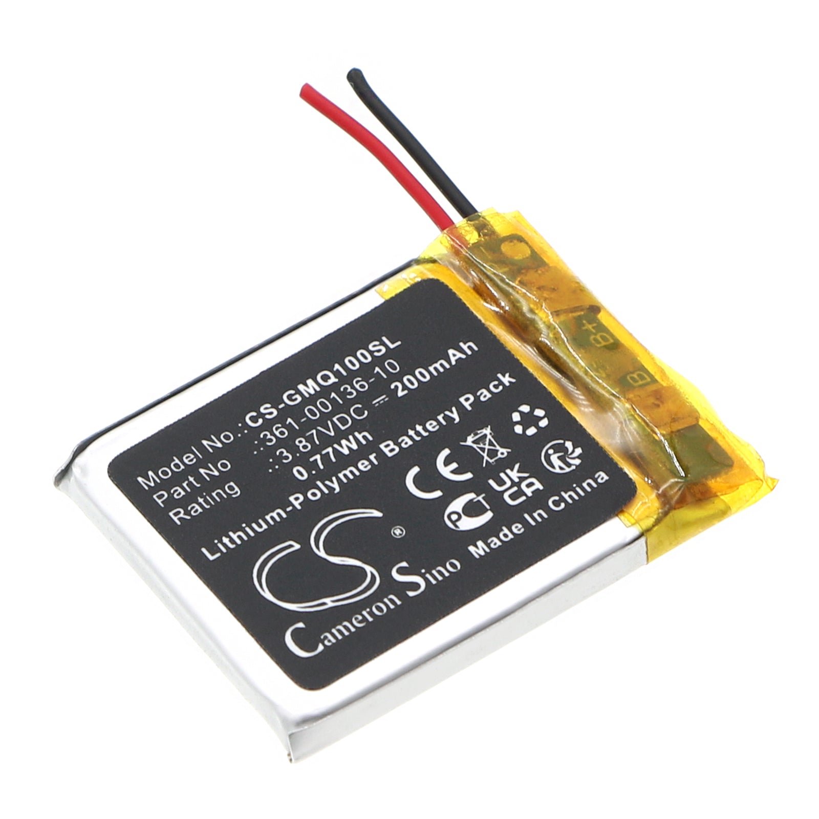 Li-Polymer, Smartwatch Battery fits Garmin Venu Sq Music, 3.87V, 200mAh Smartwatch Cameron Sino Technology Limited