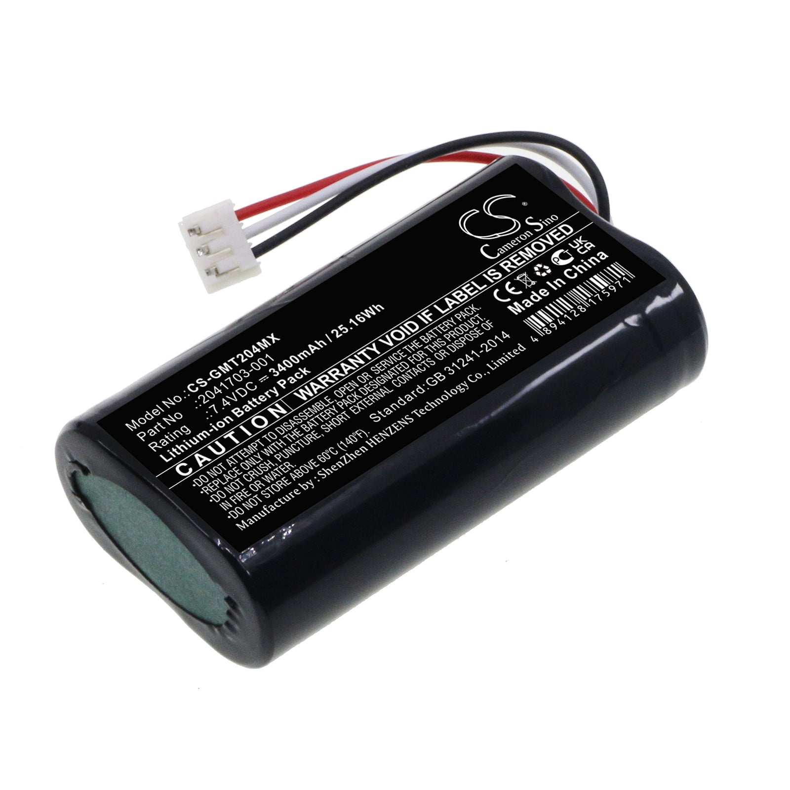 Li-ion, Medical Battery fits Ge Mini Telemetry Transmitter, 7.4V, 3400mAh Medical Cameron Sino Technology Limited
