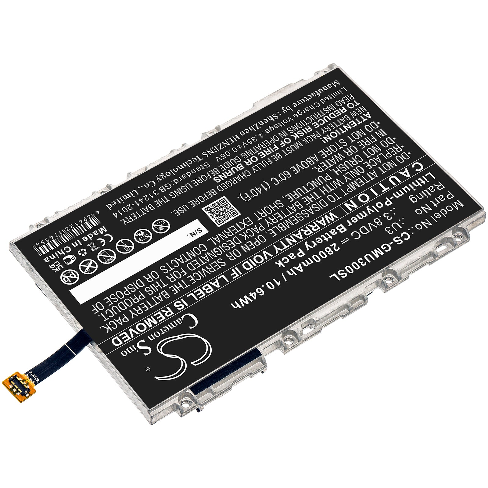 Li-Polymer, Hotspot Battery fits Glocalme Glmu19a02w, U3, 3.8V, 2800mAh Hotspot Cameron Sino Technology Limited