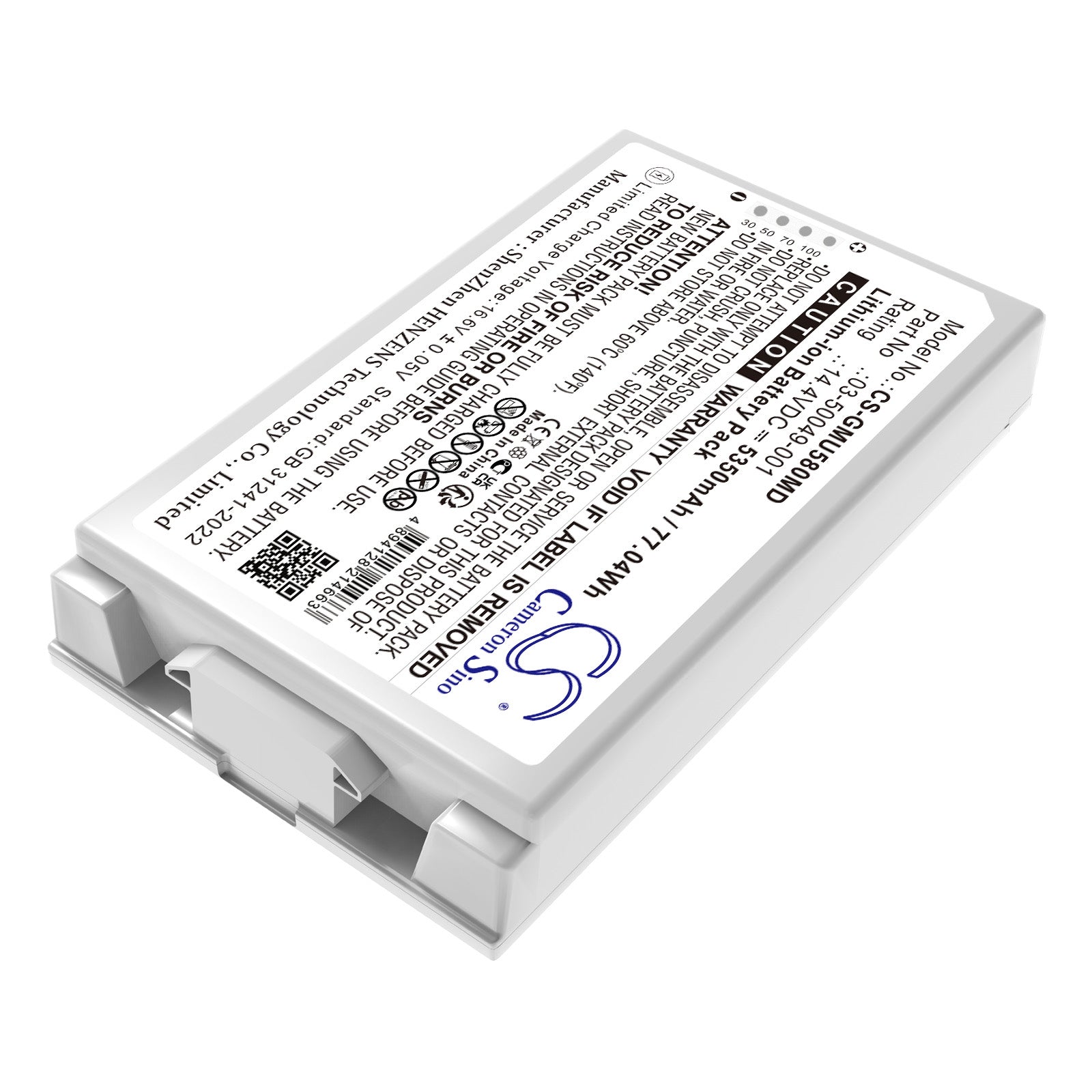 14.4V, Li-ion, 5350mAh, Battery fits GE Versana ultrasound, 77.04Wh Medical Cameron Sino Technology Limited