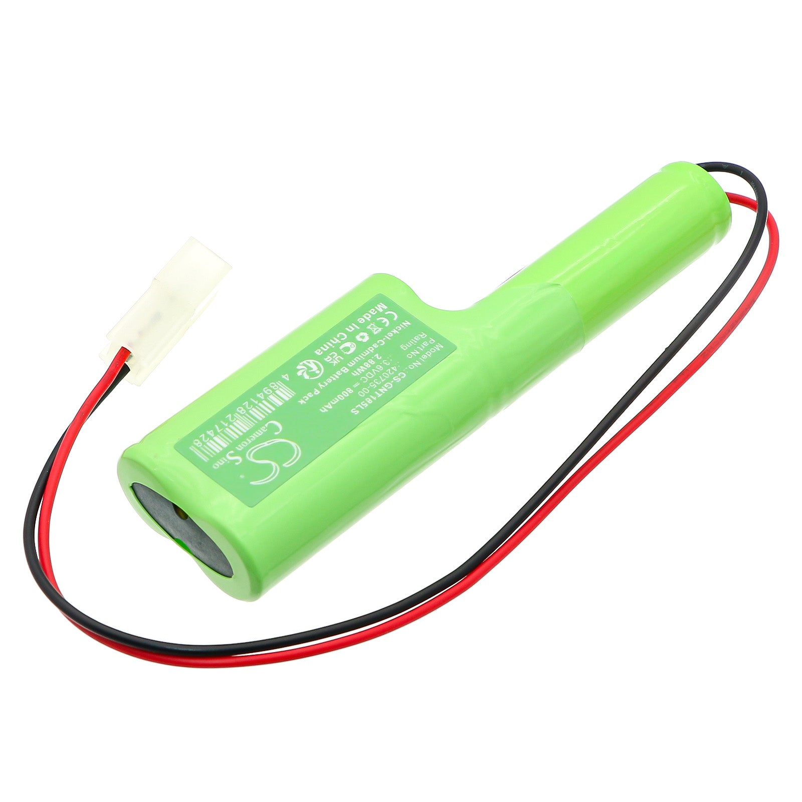 3.6V, Ni-CD, 800mAh, Battery fits Genlyte 52-0185, 62-0185, 2.88Wh Emergency Lighting Cameron Sino Technology Limited
