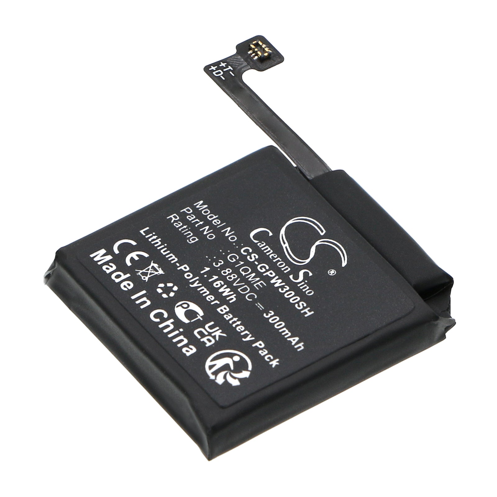 Li-Polymer, Smartwatch Battery fits Google Pixel Watch 3, 3.88V, 300mAh Smartwatch Cameron Sino Technology Limited