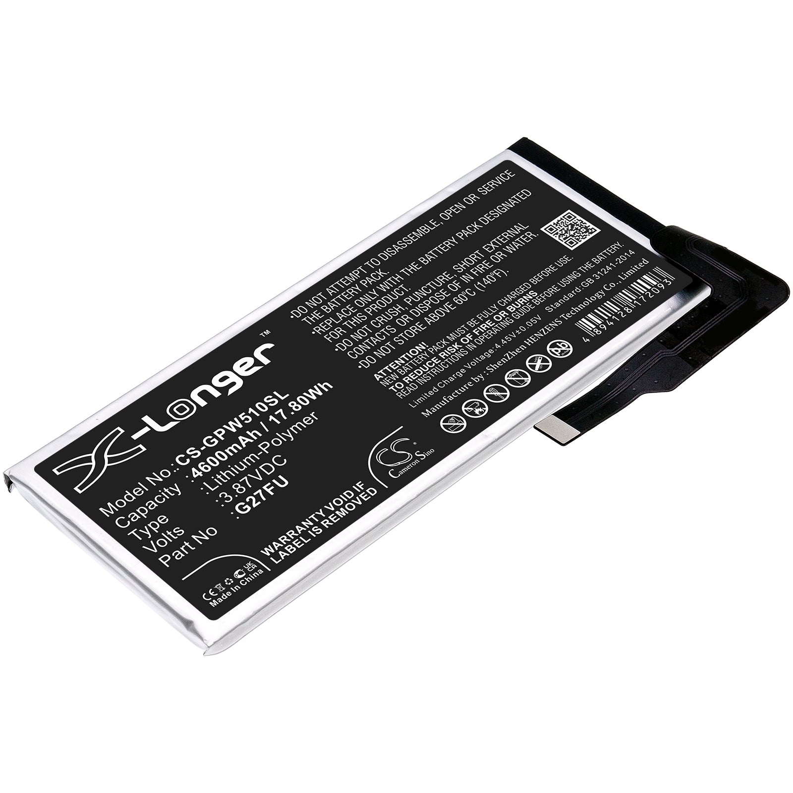 Li-Polymer, Mobile, SmartPhone Battery fits Google Pixel 5a, Pixel 5a 5g, 3.87V, 4600mAh Mobile, SmartPhone Cameron Sino Technology Limited
