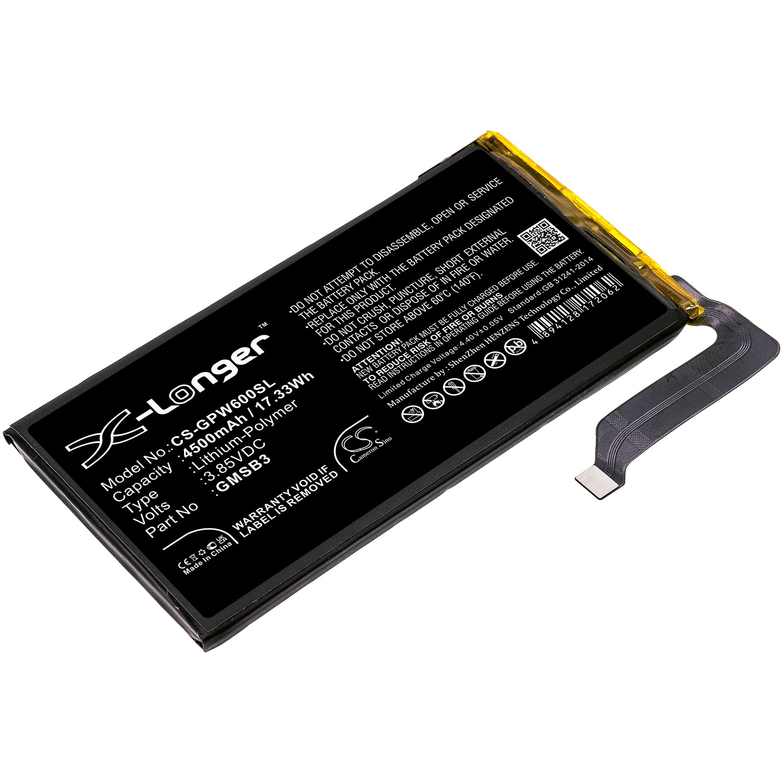 Li-Polymer, Mobile, SmartPhone Battery fits Google G9s9b, Gb7n6, 3.85V, 4500mAh Mobile, SmartPhone Cameron Sino Technology Limited