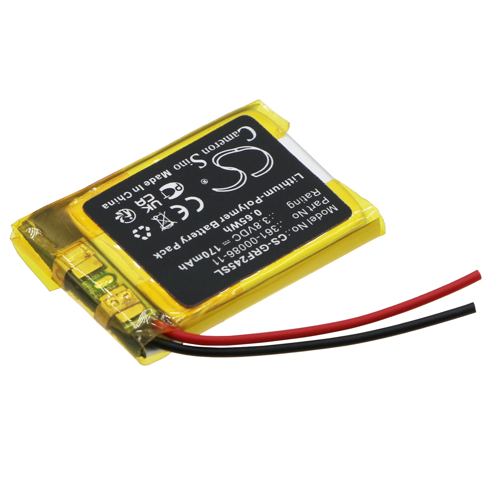 Li-Polymer, Smartwatch Battery fits Garmin Forerunner 245, Forerunner 245 Music, 3.8V, 170mAh Smartwatch Cameron Sino Technology Limited