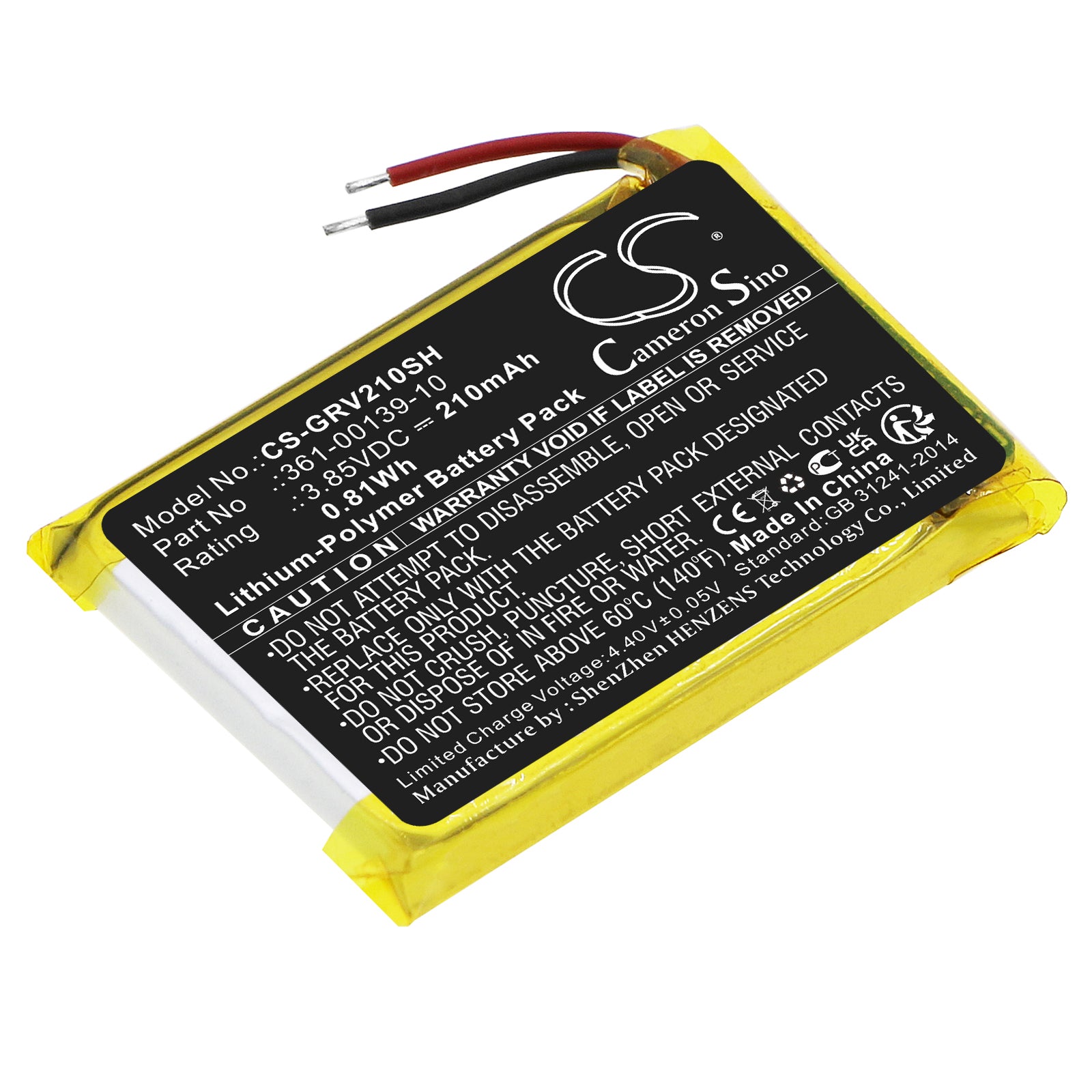 Li-Polymer, Smartwatch Battery fits Garmin Venu 2, 3.85V, 210mAh Smartwatch Cameron Sino Technology Limited