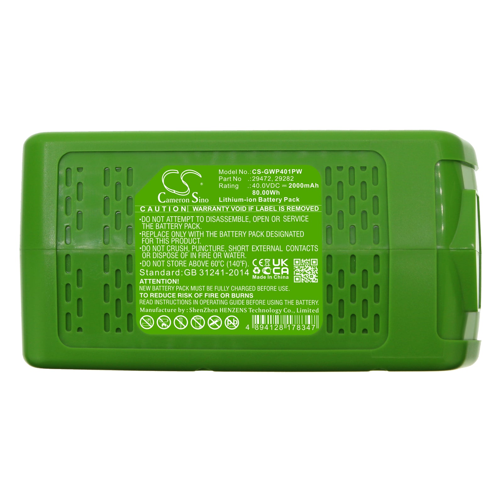 Li-ion, Power Tools Battery fits Powerworks 40v-system, P40gc, 40.0V, 2000mAh Power Tools Cameron Sino Technology Limited
