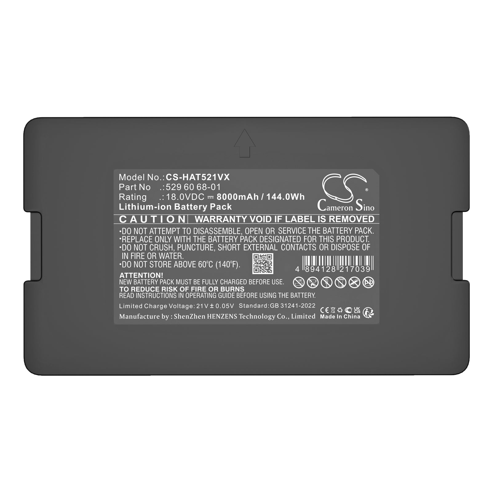 18V, Li-ion, 8000mAh, Battery fits Husqvarna Automower 430XH 2019, Automower 450X 2019, 144Wh Lawn Mowers Cameron Sino Technology Limited
