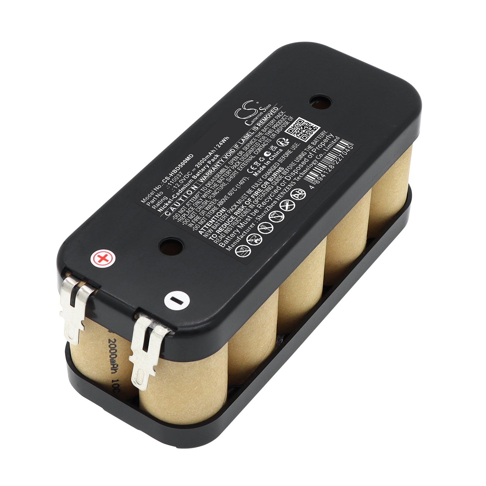 12V, Ni-CD, 2000mAh, Battery fits Hellige defibrillator Defiport NB, Defiscope M | Phillips BD500, 24Wh Medical Cameron Sino Technology Limited