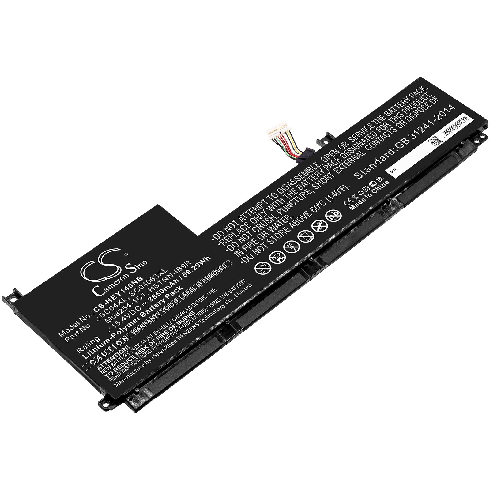 Li-Polymer, Notebook, Laptop Battery fits Hp Envy 14-eb0000nf, Envy 14-eb0006nj, 15.4V, 3850mAh Notebook, Laptop Cameron Sino Technology Limited
