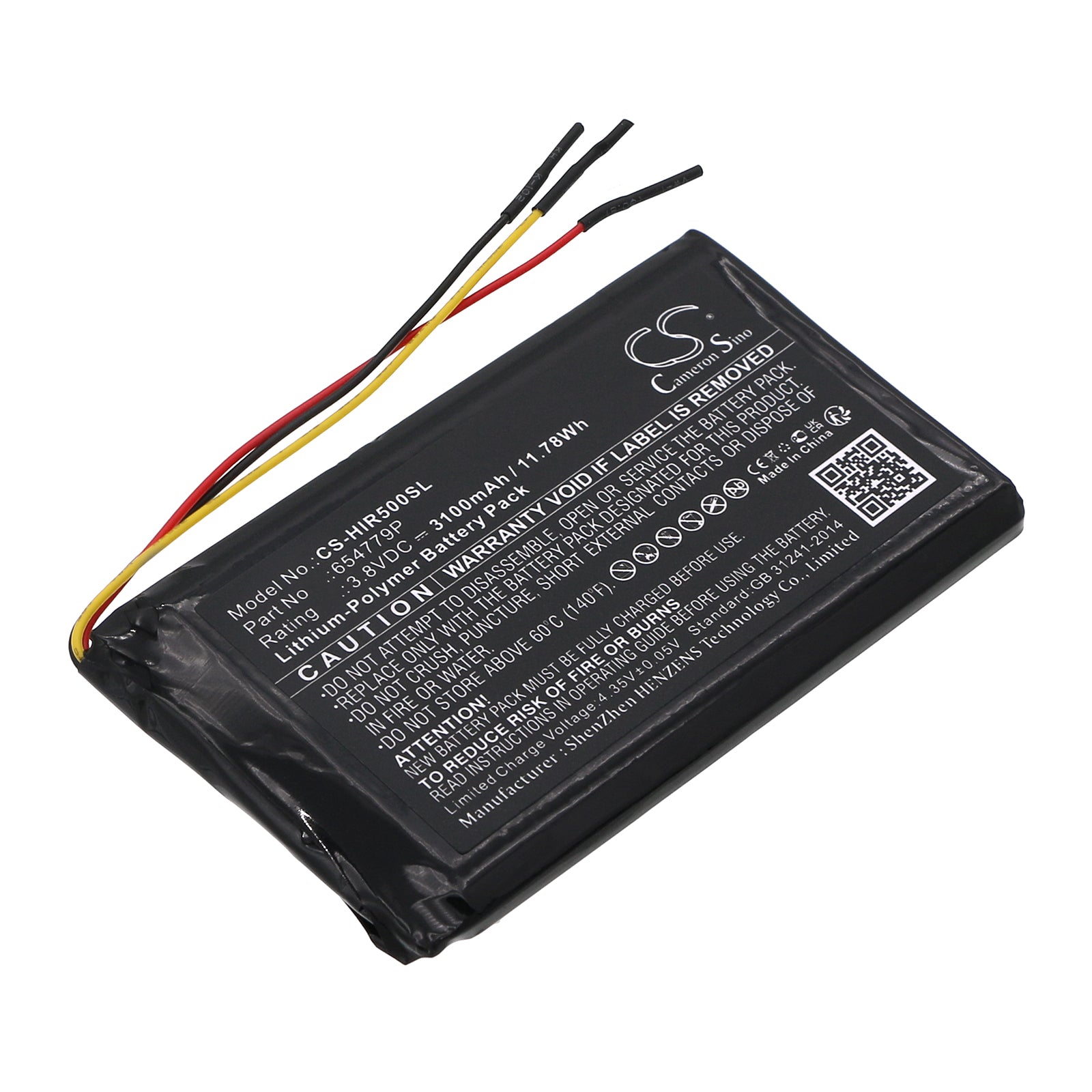 Li-Polymer, Media Player Battery fits Hiby R5, R5 Hi-res Portable Android Mus, 3.8V, 3100mAh Media Player Cameron Sino Technology Limited