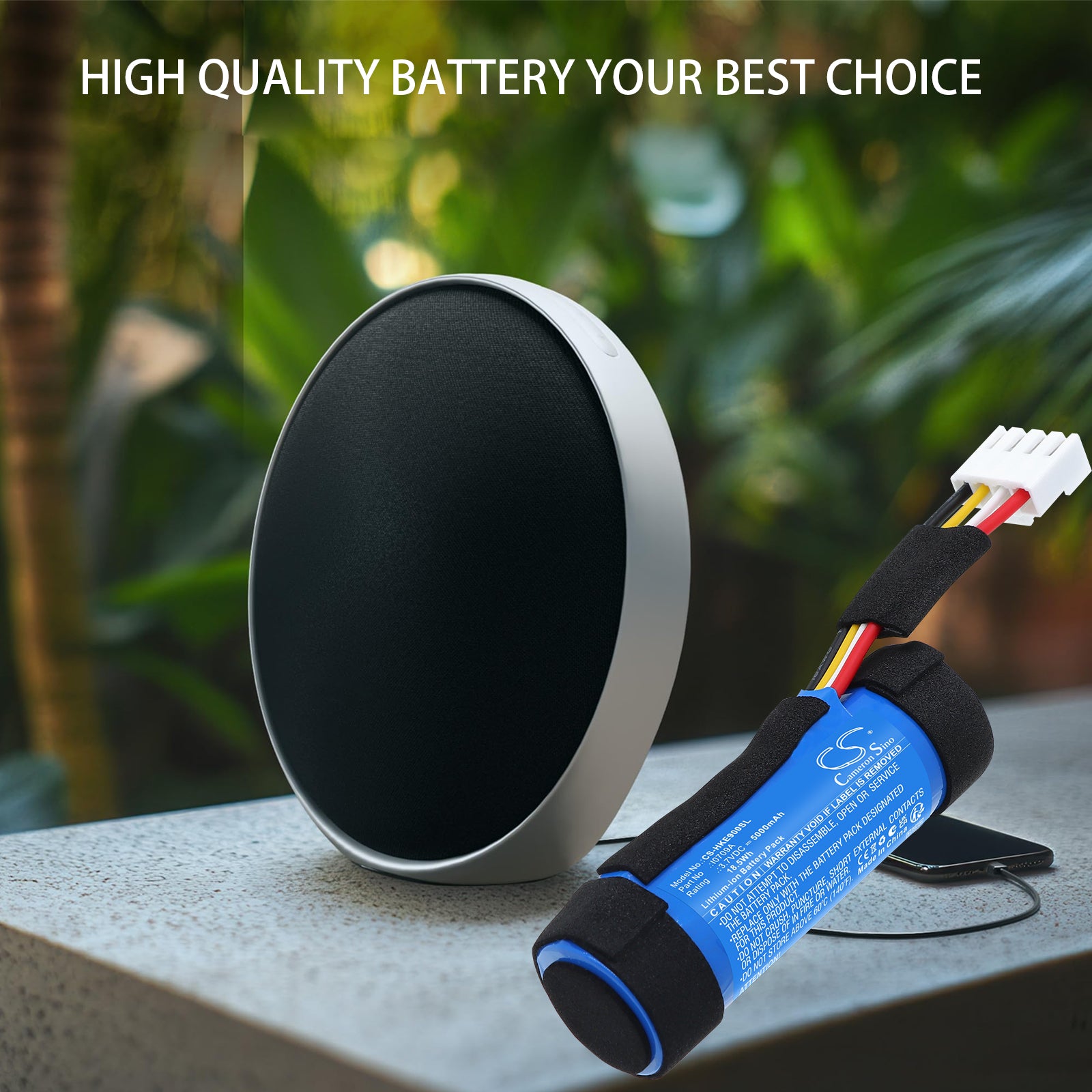 3.7V, Li-ion, 5000mAh, Battery fits Harman/Kardon Onyx Studio 9, 18.5Wh Speaker Cameron Sino Technology Limited